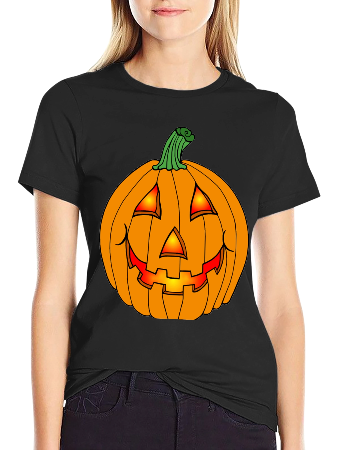 Halloween Pumpkin Graphic Tee - Spooky Season Shirt