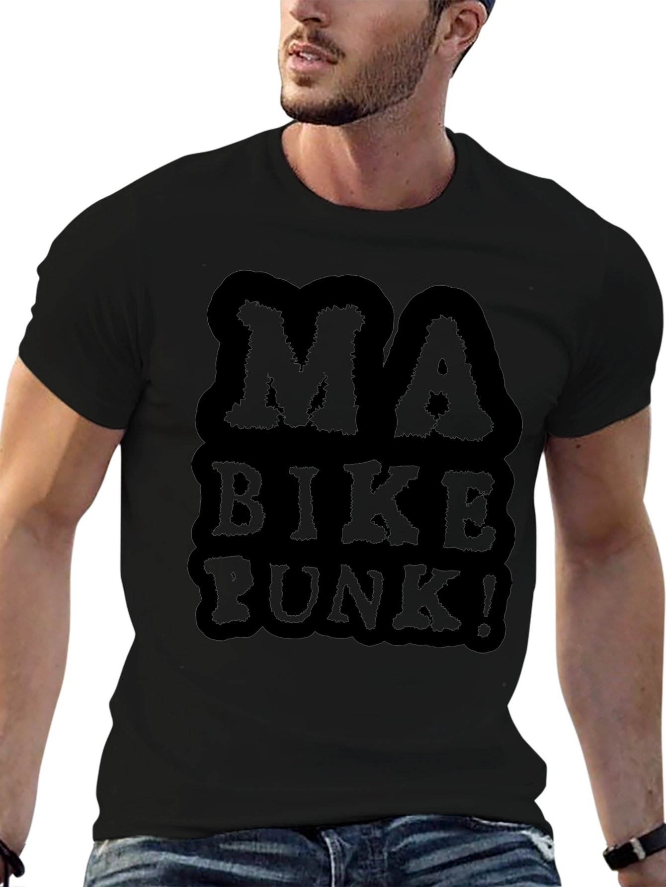 Ma Bike Punk Graphic Tee - Black Cotton T-Shirt