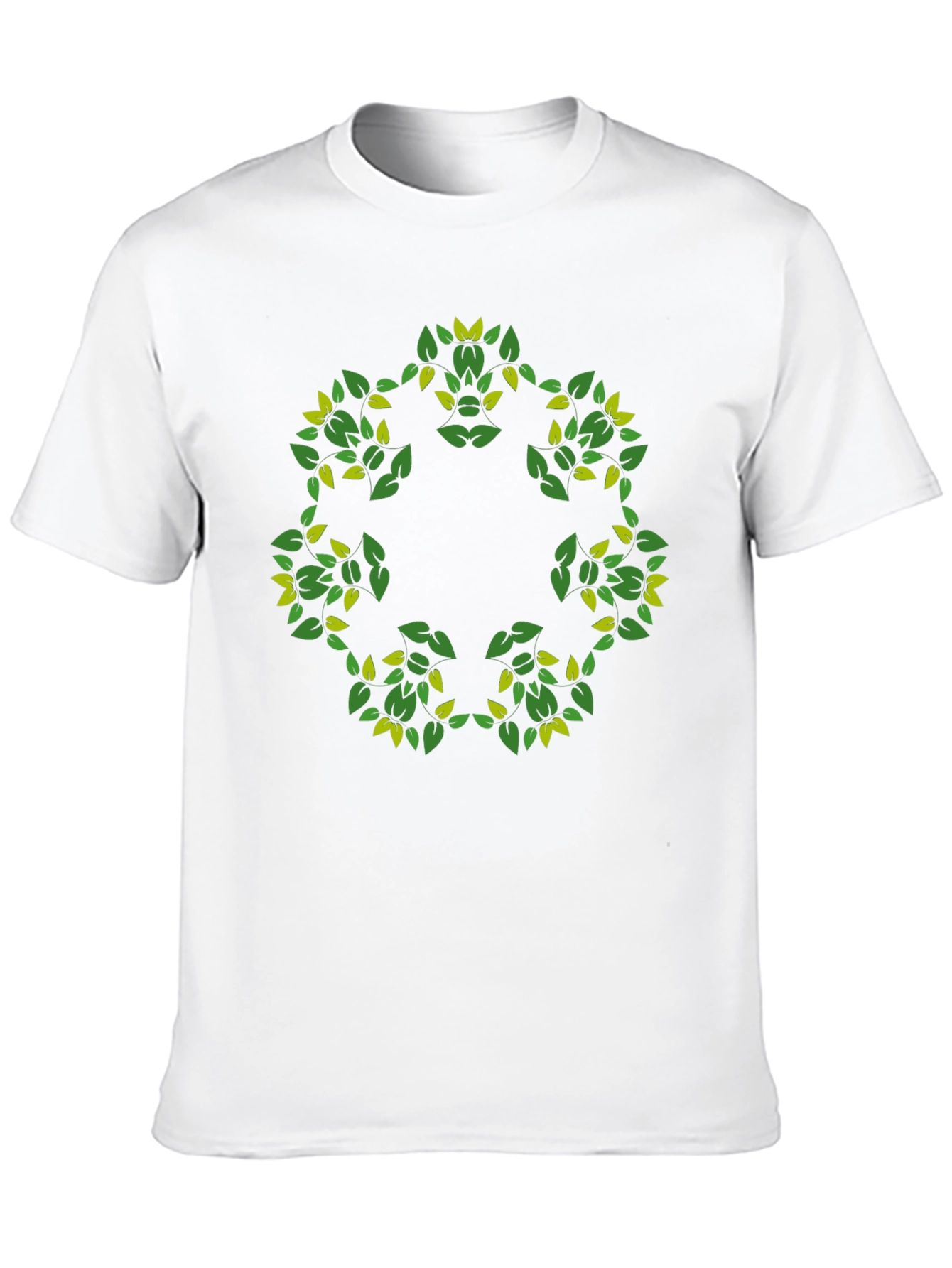 Leaf Circle Graphic Black T-Shirt