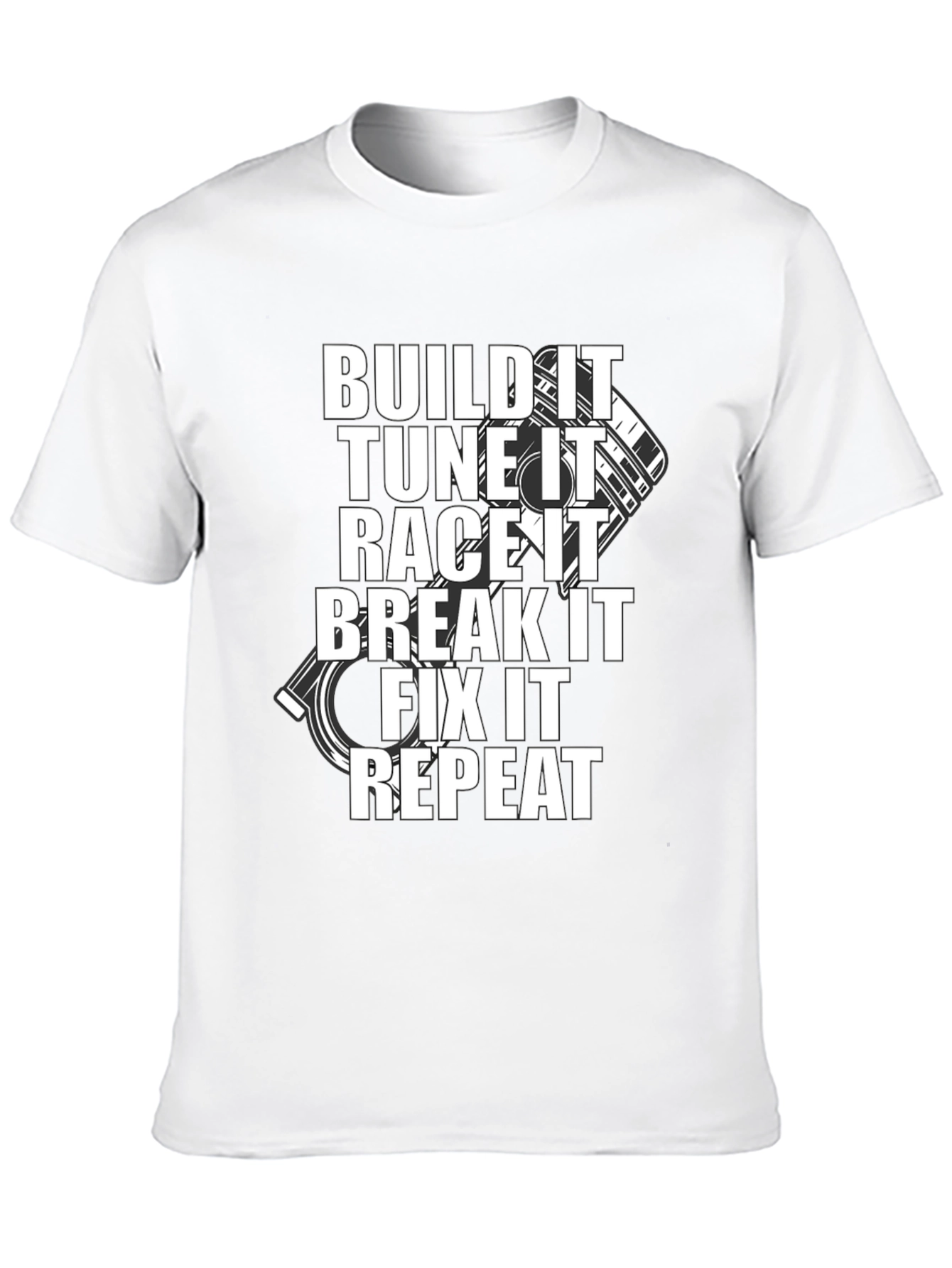 Build It Tune It Race It Repeat Black T-Shirt