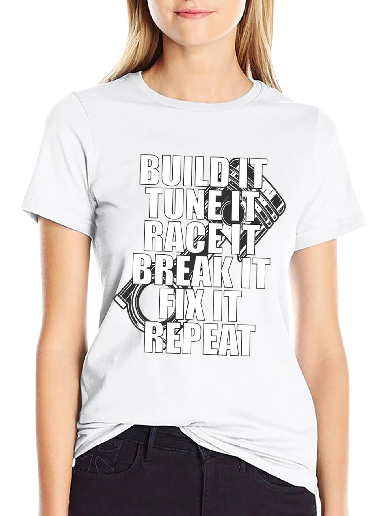 Build It Tune It Race It Repeat Black T-Shirt