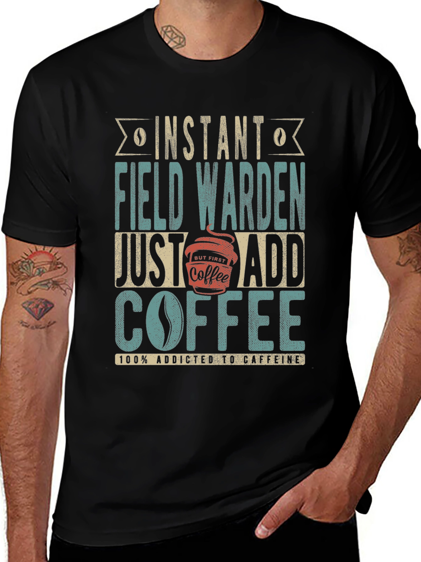 Instant Field Warden Coffee Addict Graphic T-Shirt