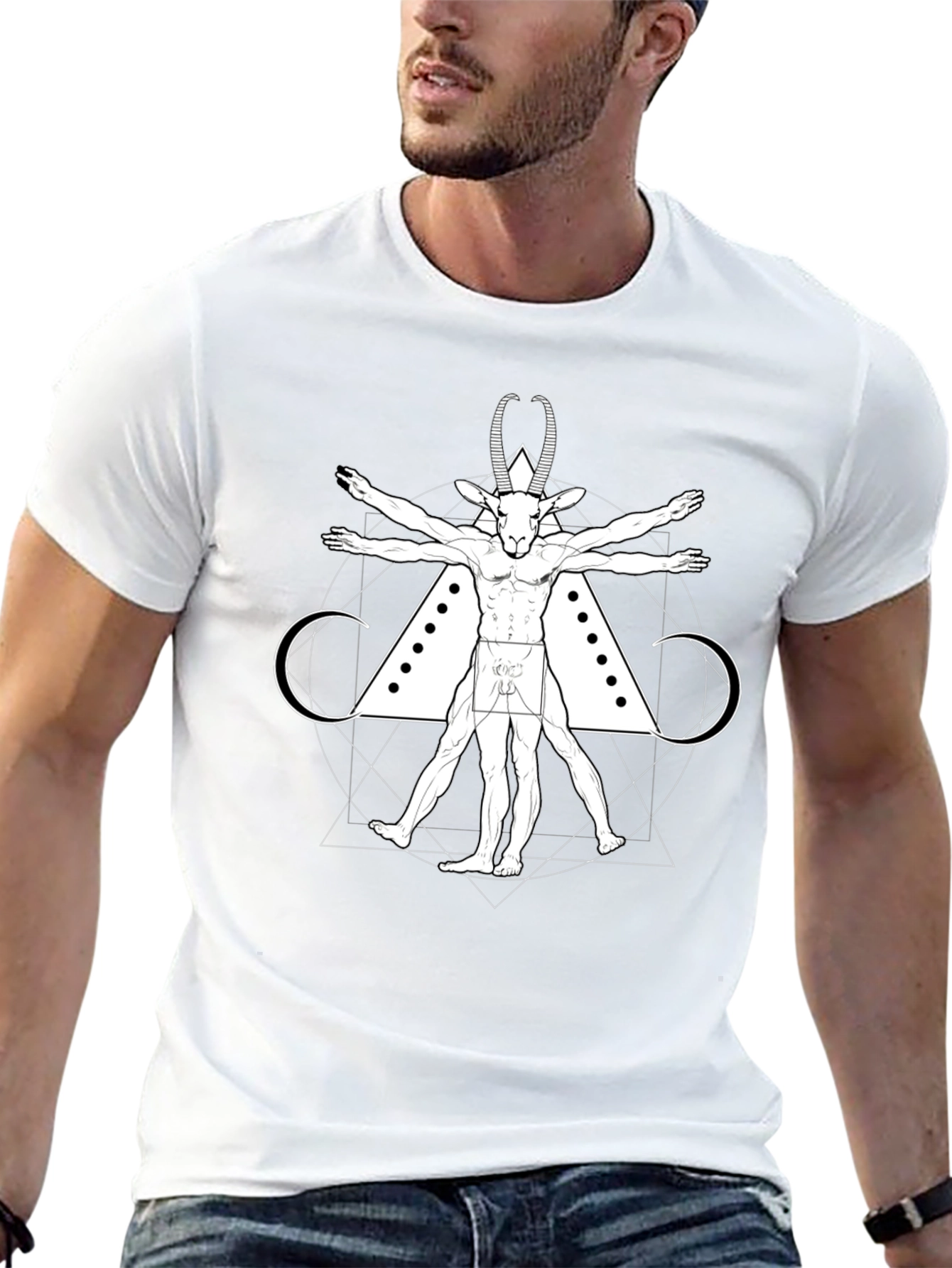 Vitruvian Goat Tee - Occult Style