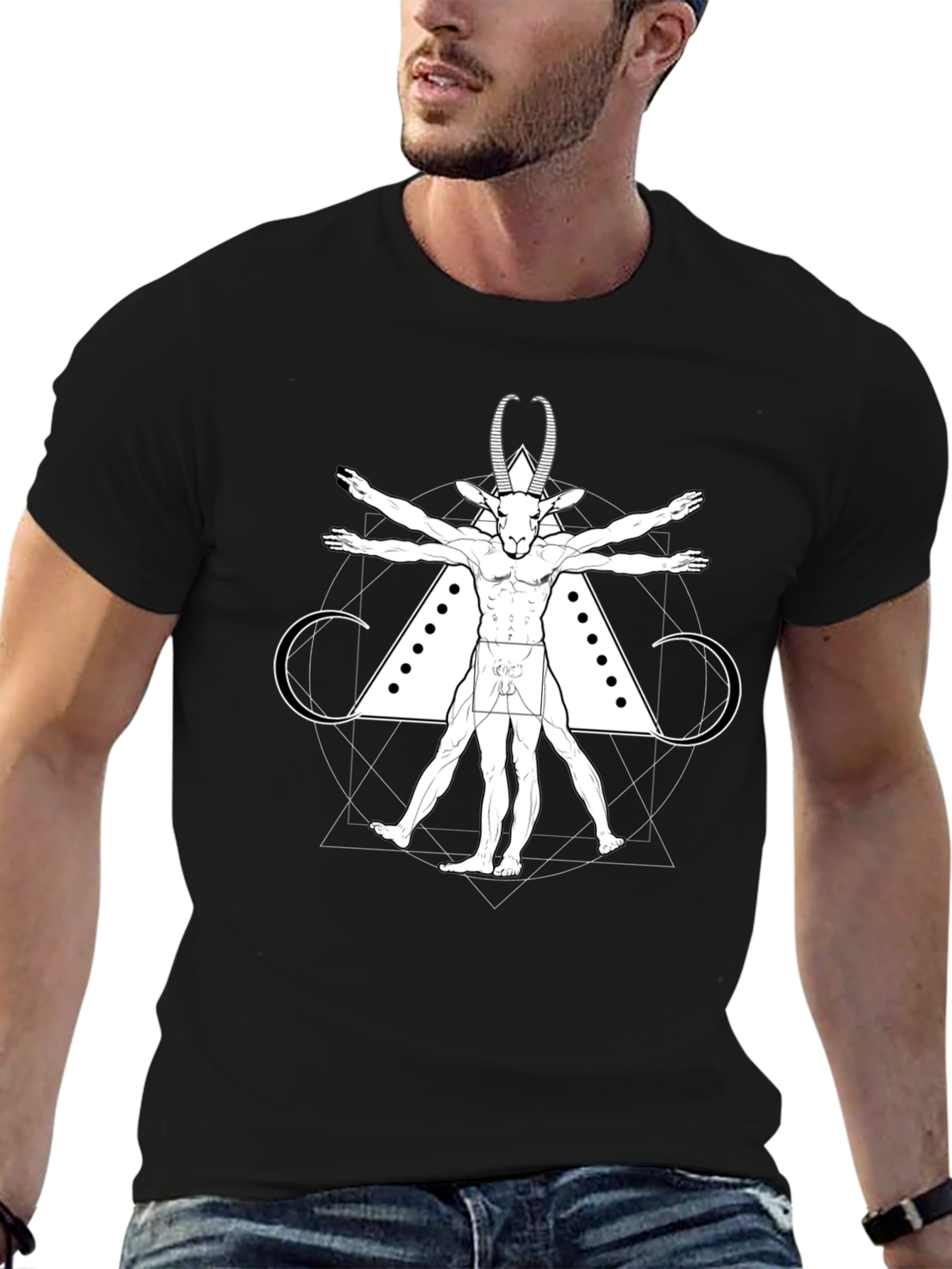 Vitruvian Goat Tee - Occult Style