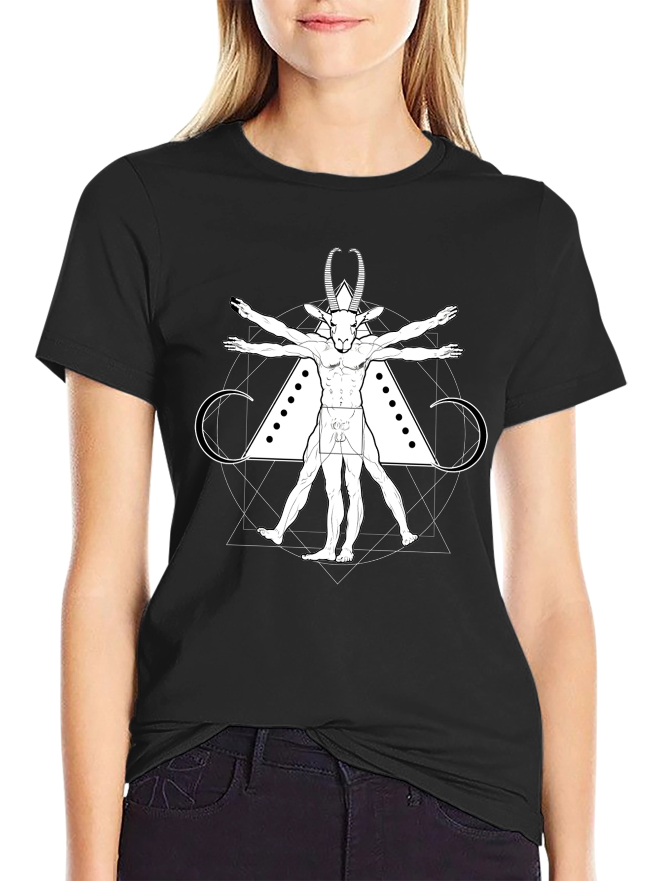 Vitruvian Goat Tee - Occult Style