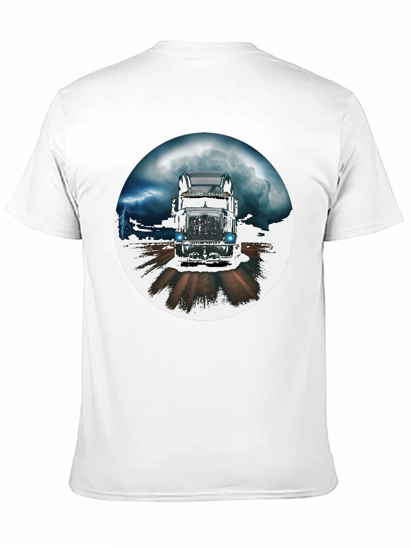 Trucker T-Shirt: Stormy Road Ahead Black Tee