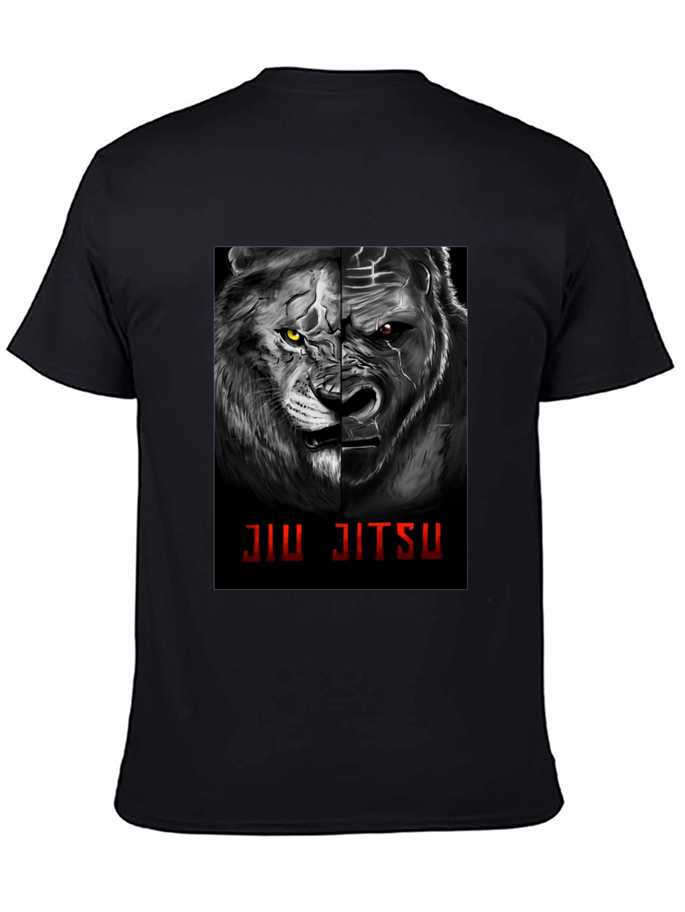 Jiu Jitsu Lion Gorilla Graphic Black T-Shirt