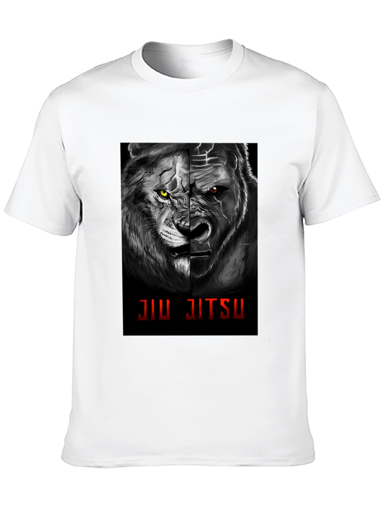 Jiu Jitsu Lion Gorilla Graphic Black T-Shirt