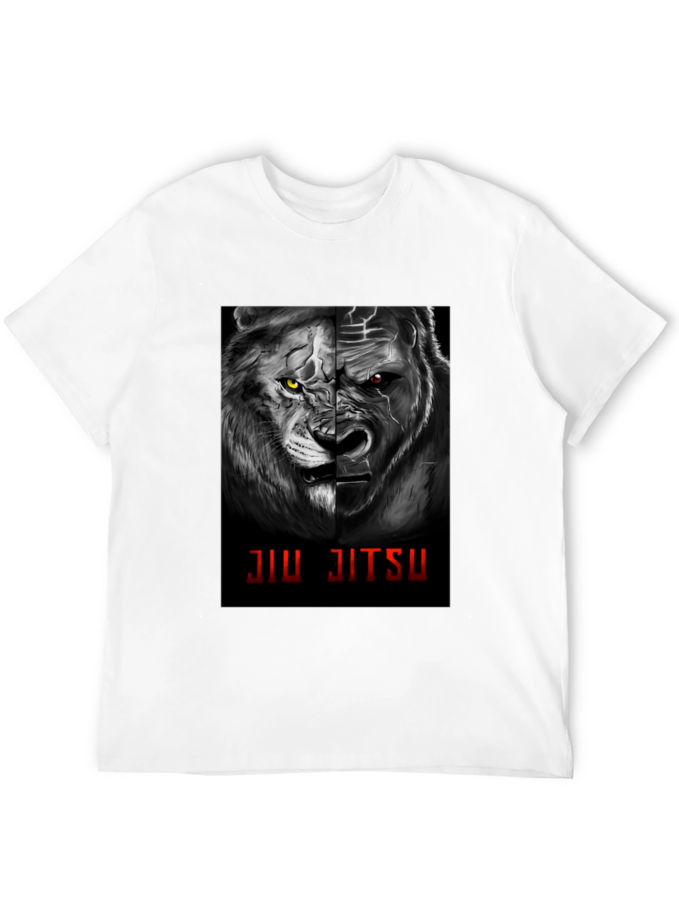 Jiu Jitsu Lion Gorilla Graphic Black T-Shirt