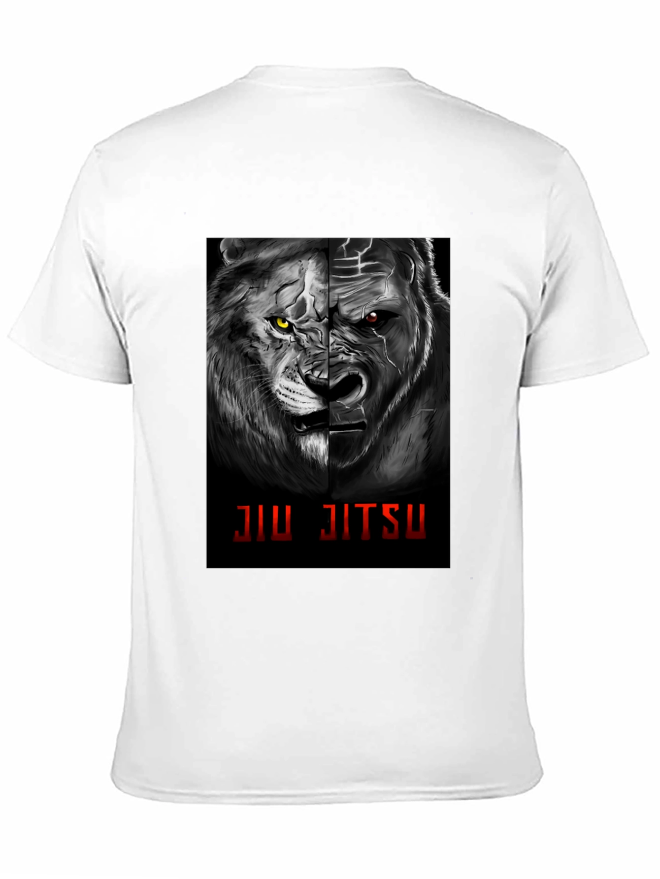Jiu Jitsu Lion Gorilla Graphic Black T-Shirt