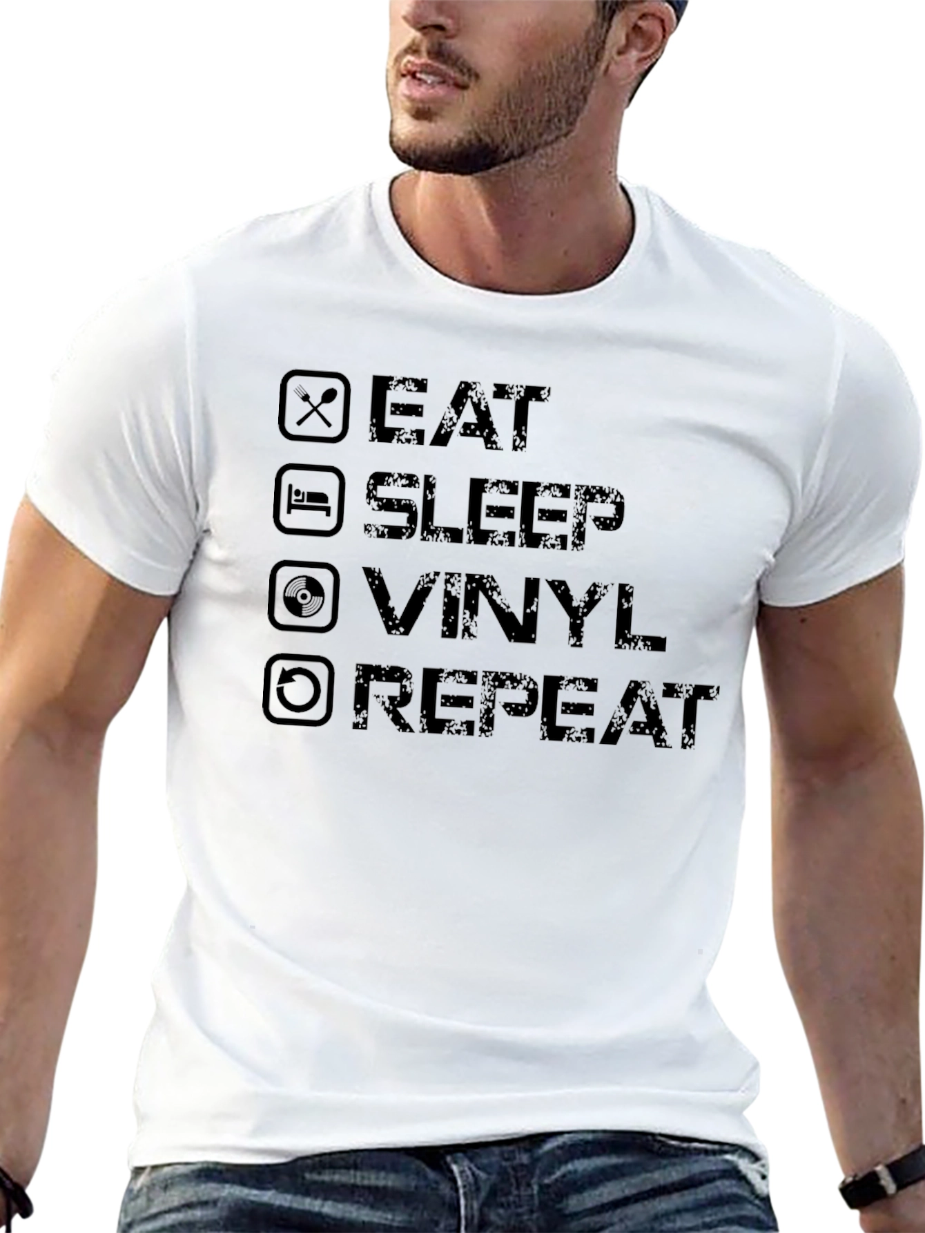 Eat Sleep Vinyl Repeat Graphic Tee