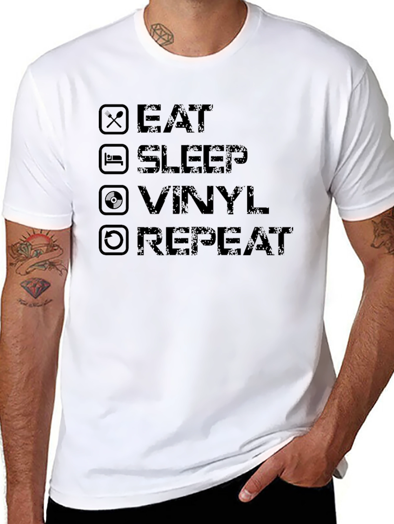 Eat Sleep Vinyl Repeat Graphic Tee