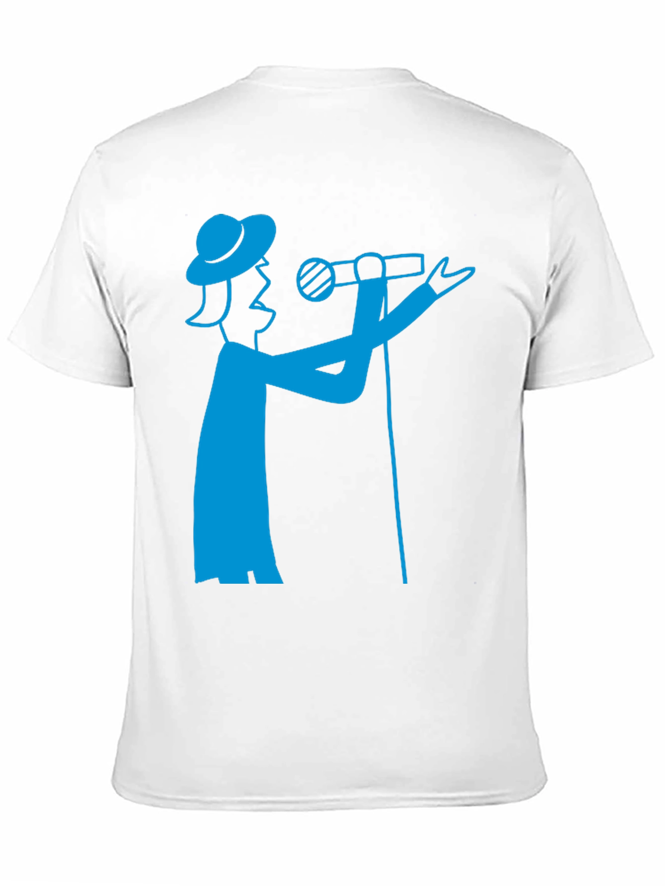Singer Graphic Tee - Bold Blue Design on Black
