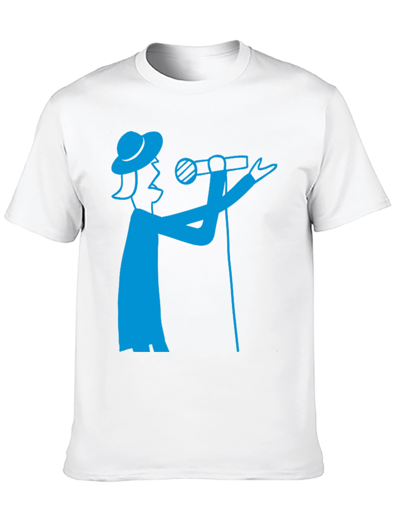 Singer Graphic Tee - Bold Blue Design on Black