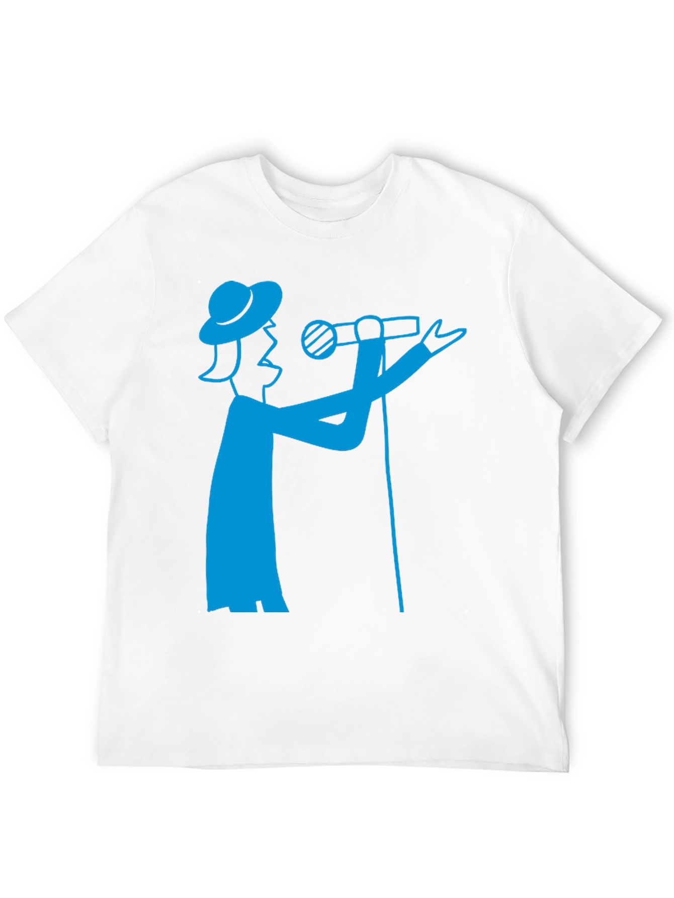 Singer Graphic Tee - Bold Blue Design on Black