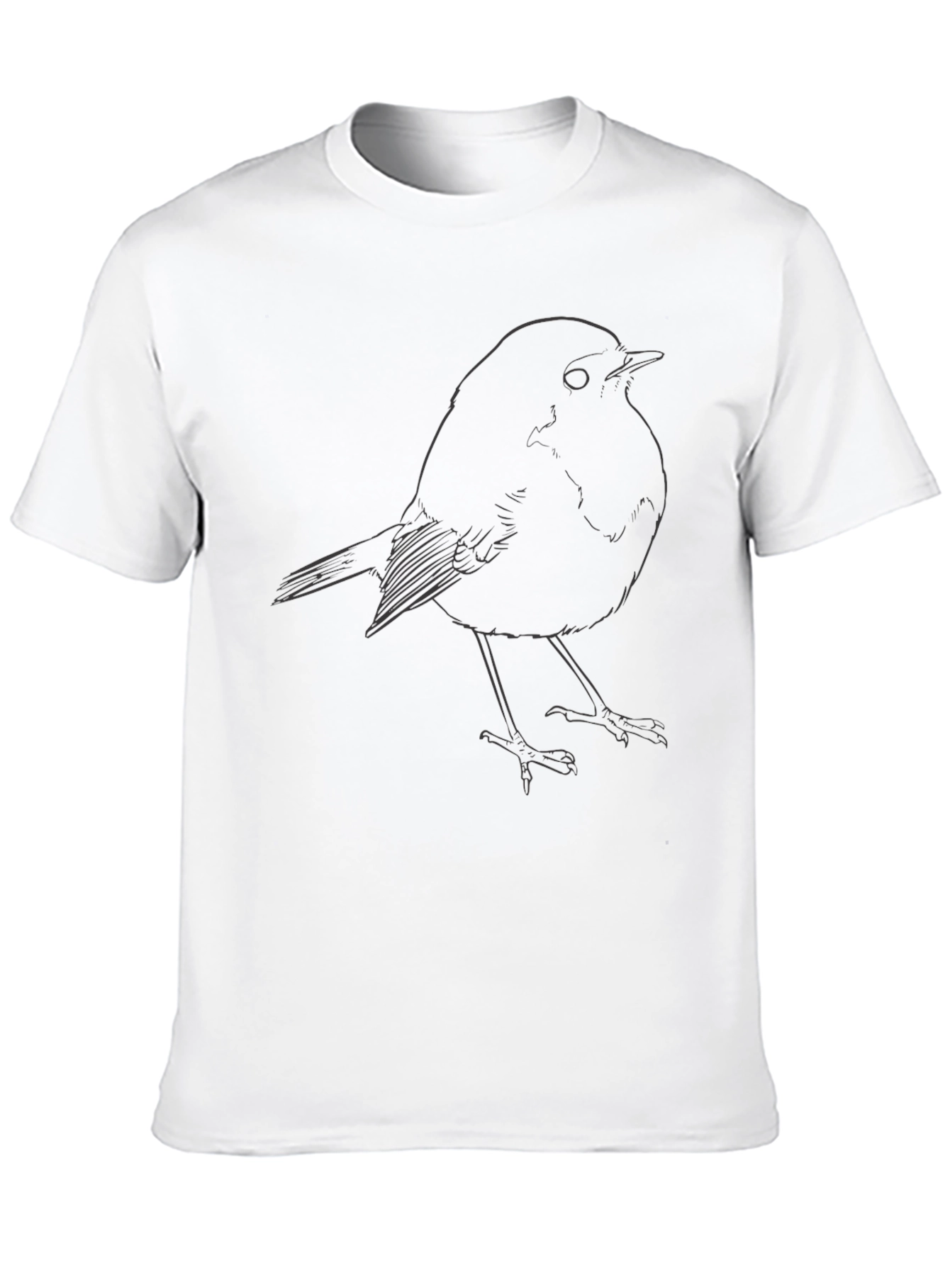 Mens Black Bird Outline Graphic Tee