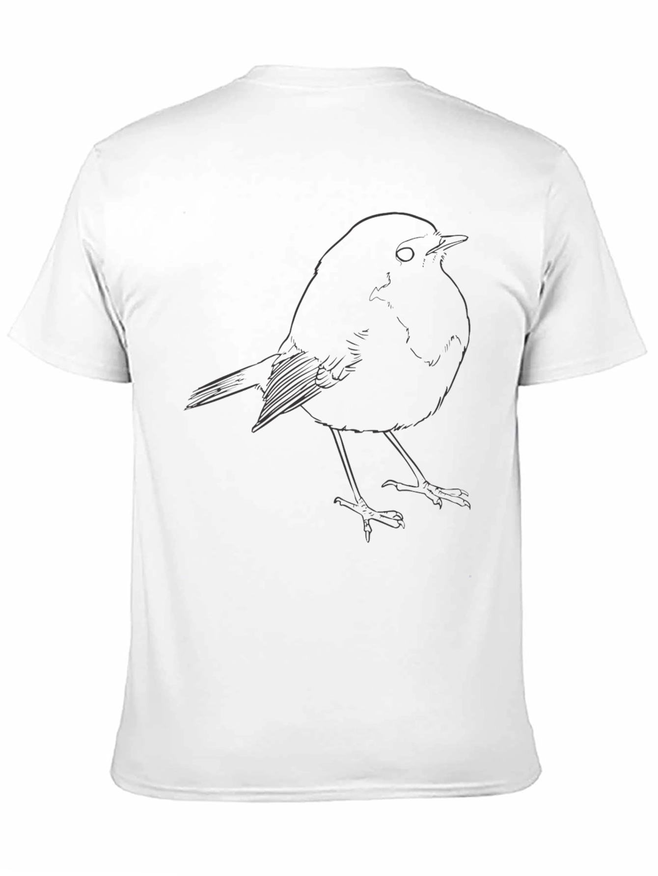Mens Black Bird Outline Graphic Tee