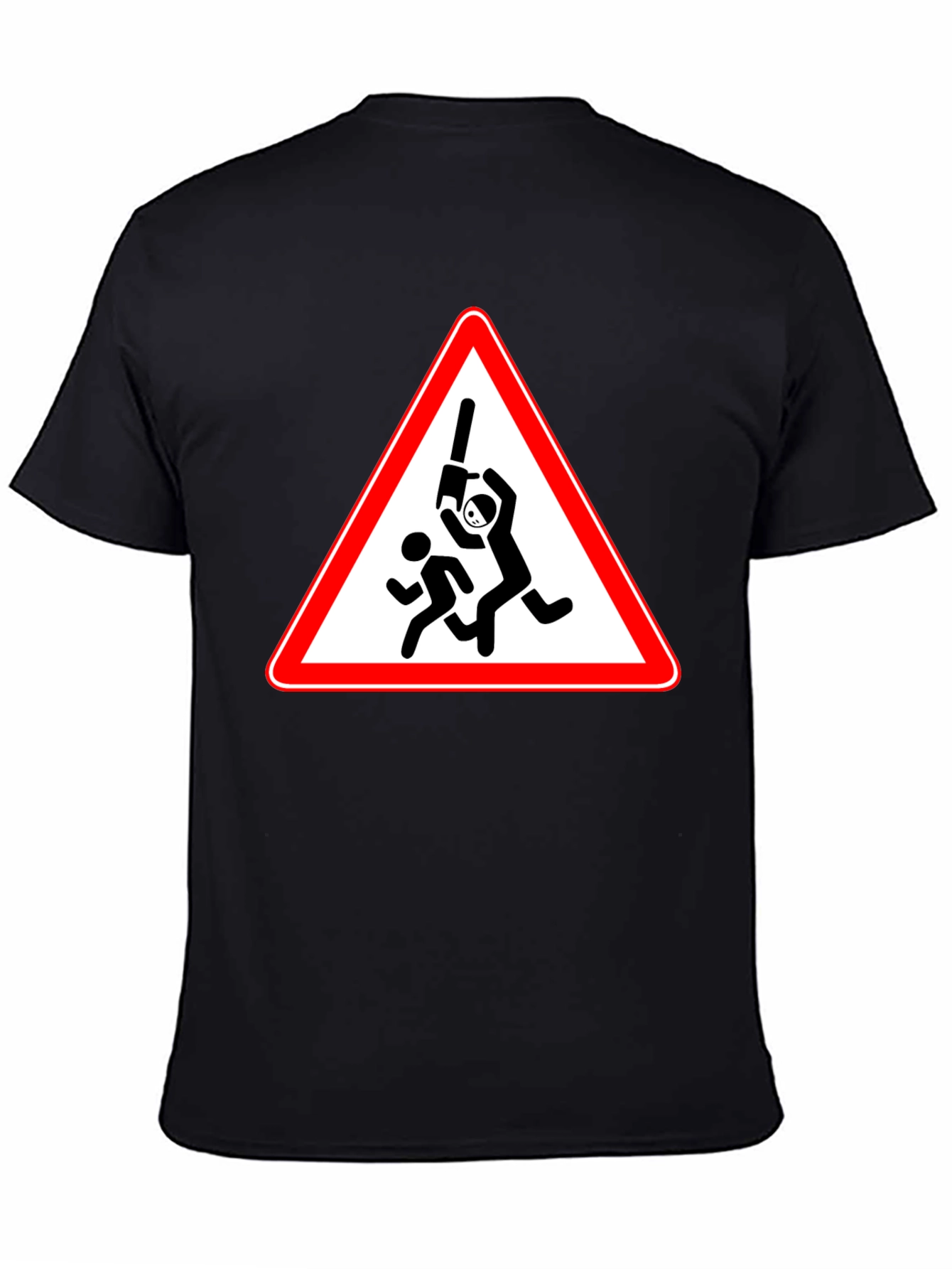 Humorous Cricket Warning Black T-Shirt