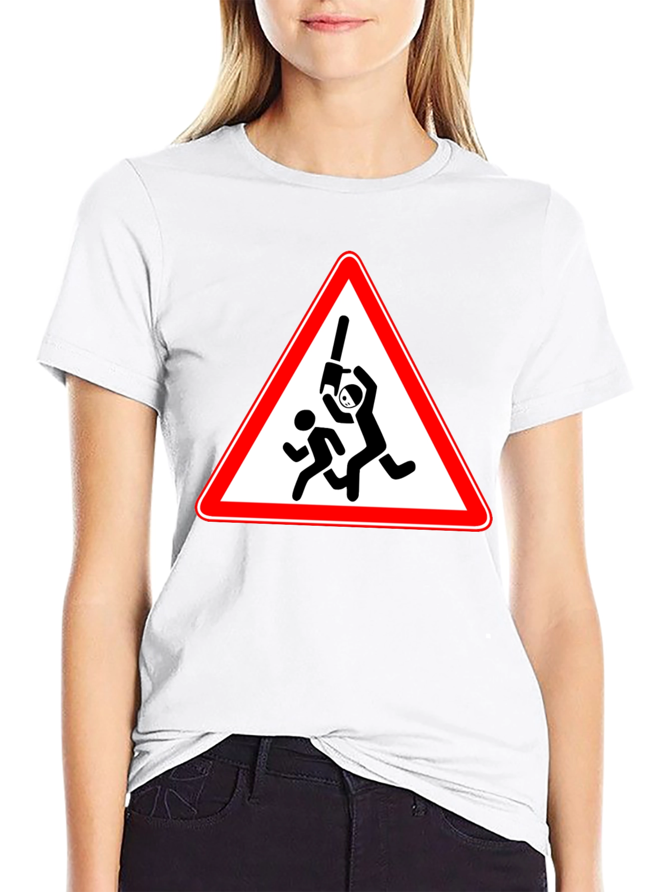 Humorous Cricket Warning Black T-Shirt