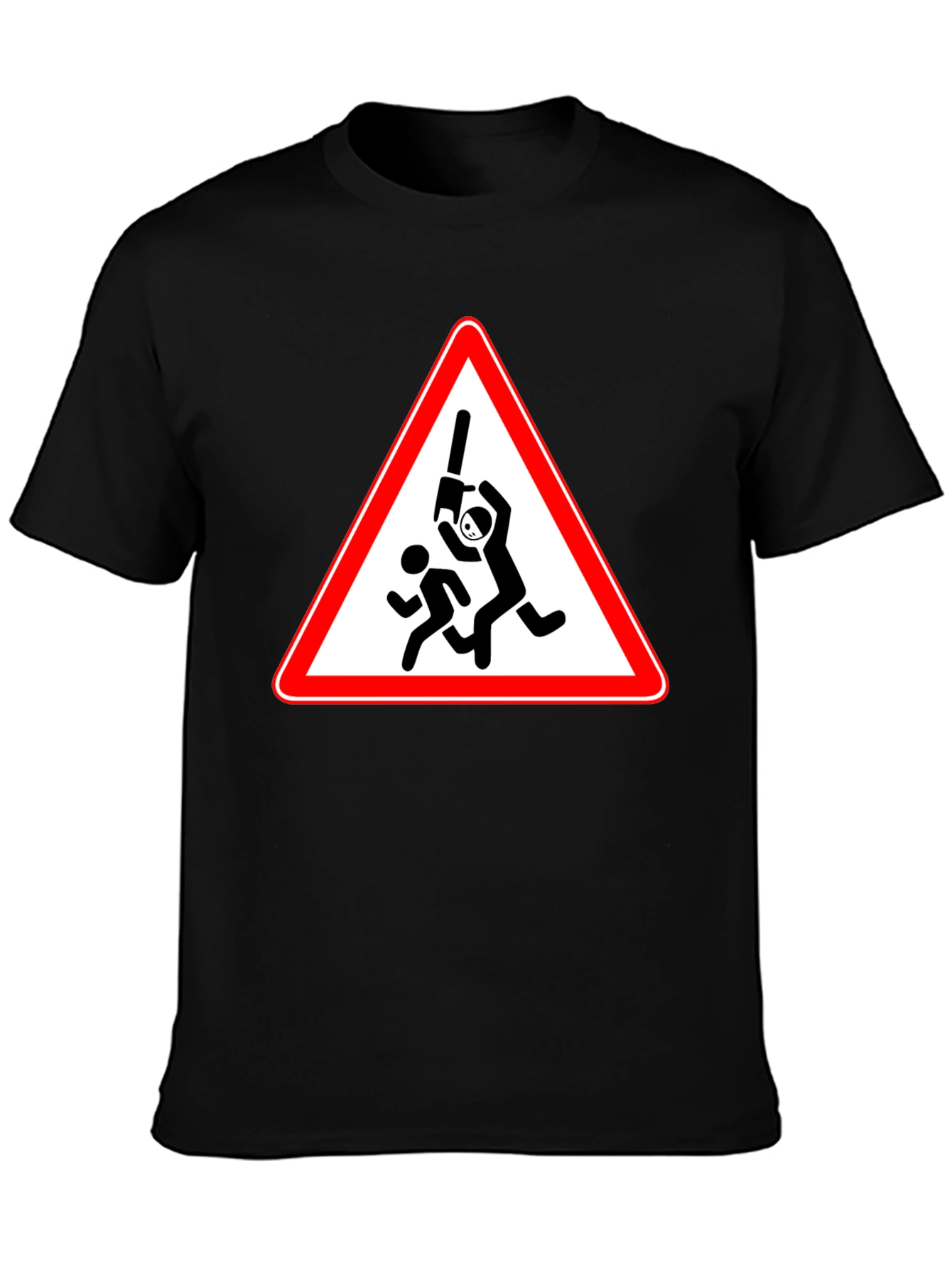 Humorous Cricket Warning Black T-Shirt
