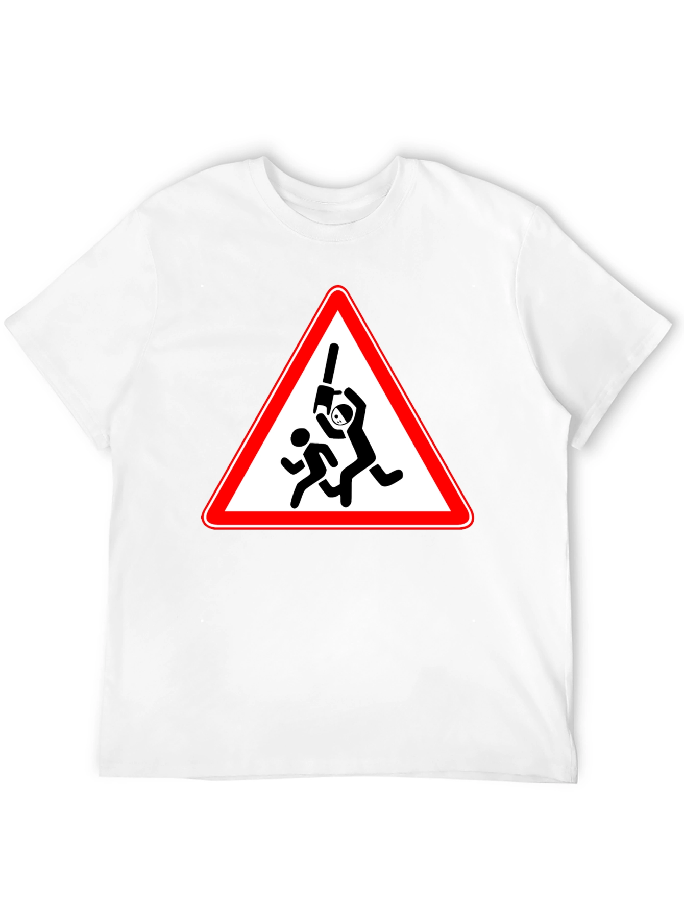 Humorous Cricket Warning Black T-Shirt