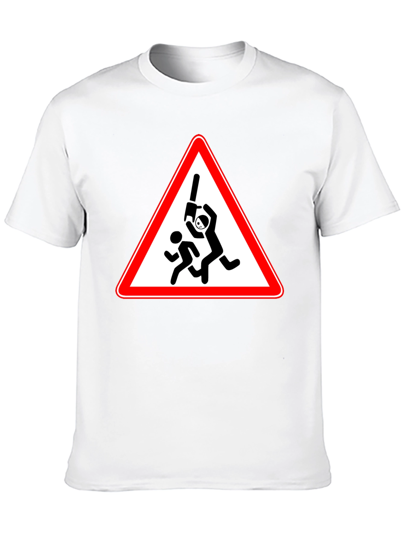 Humorous Cricket Warning Black T-Shirt