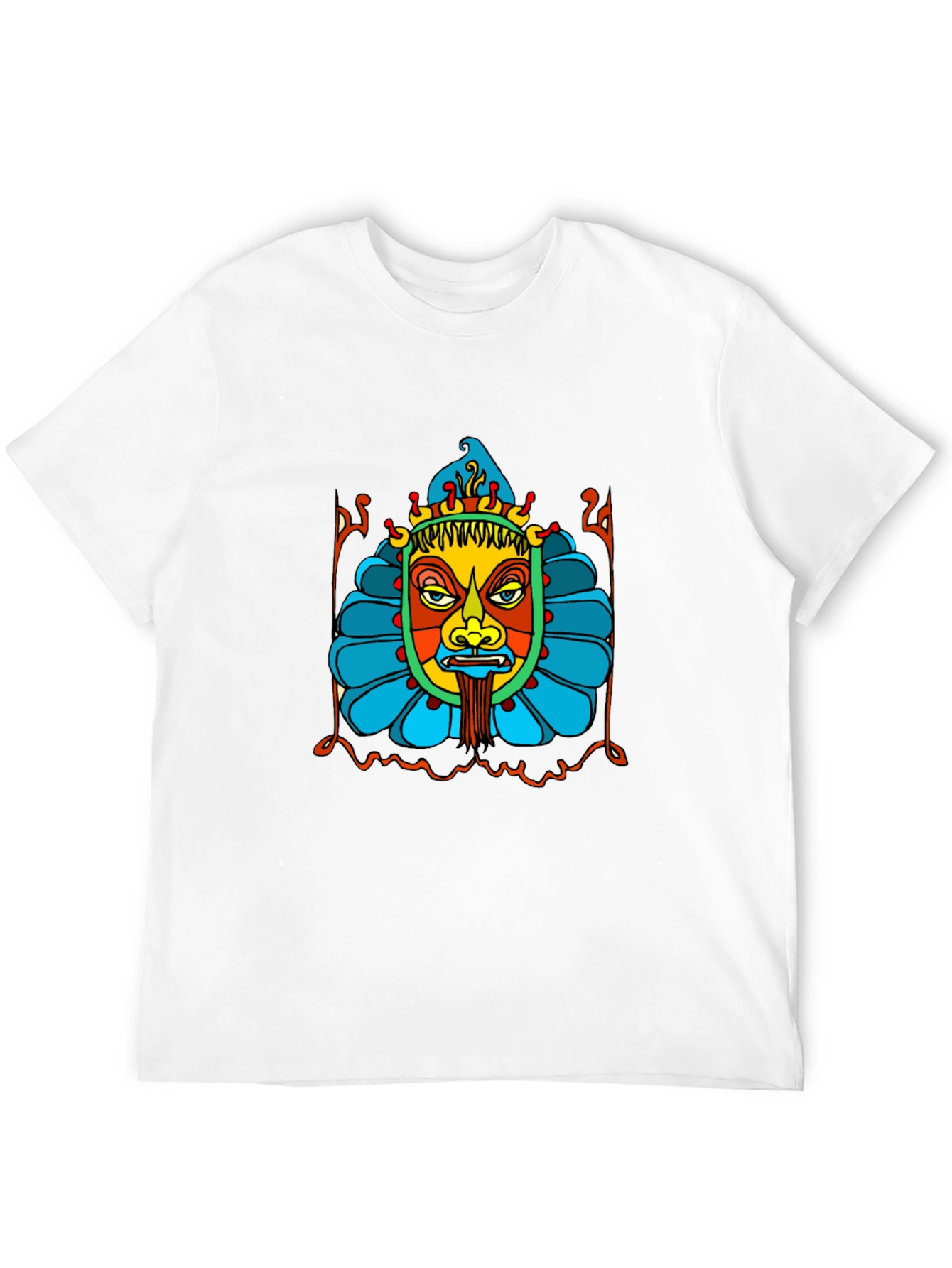 Psychedelic Mask Graphic Black T-Shirt