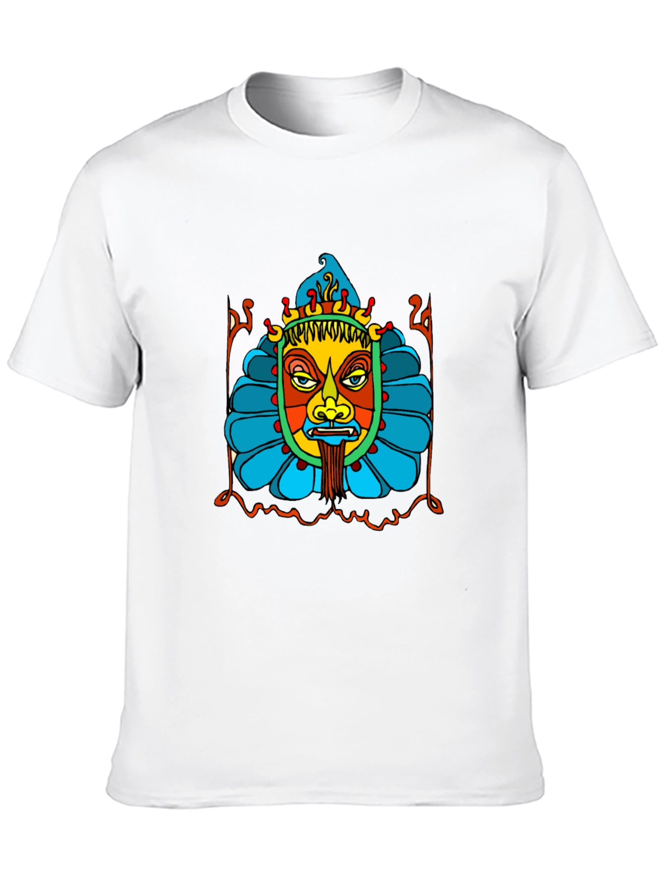 Psychedelic Mask Graphic Black T-Shirt