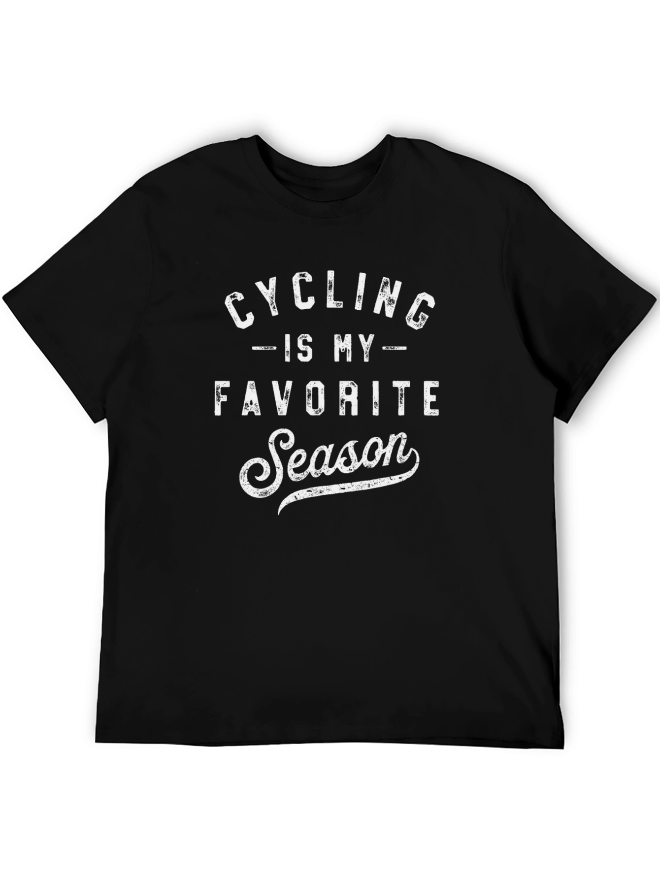 Cycling Is My Favorite Season Black Graphic Tee