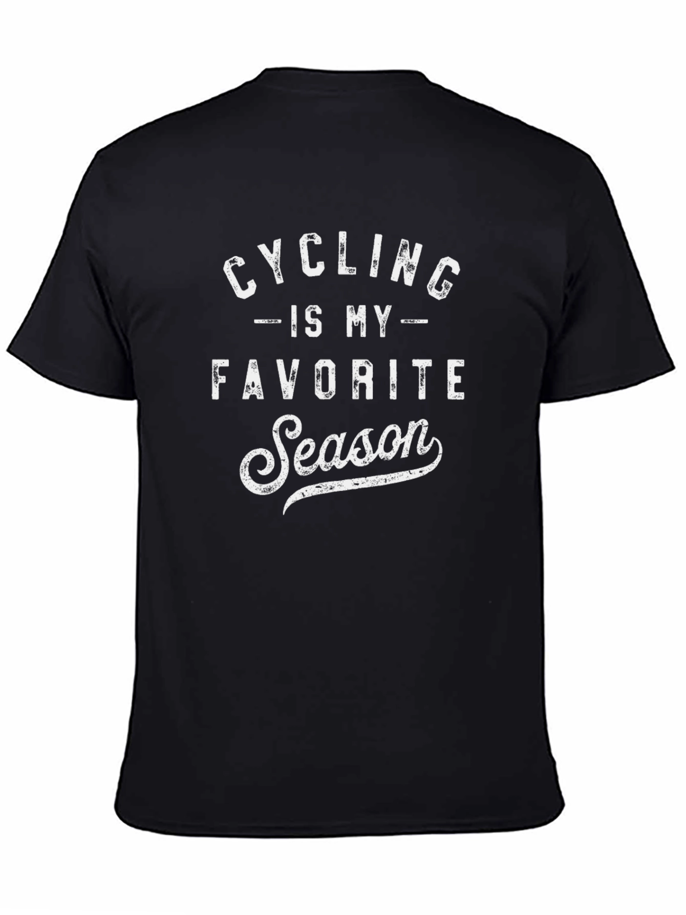 Cycling Is My Favorite Season Black Graphic Tee