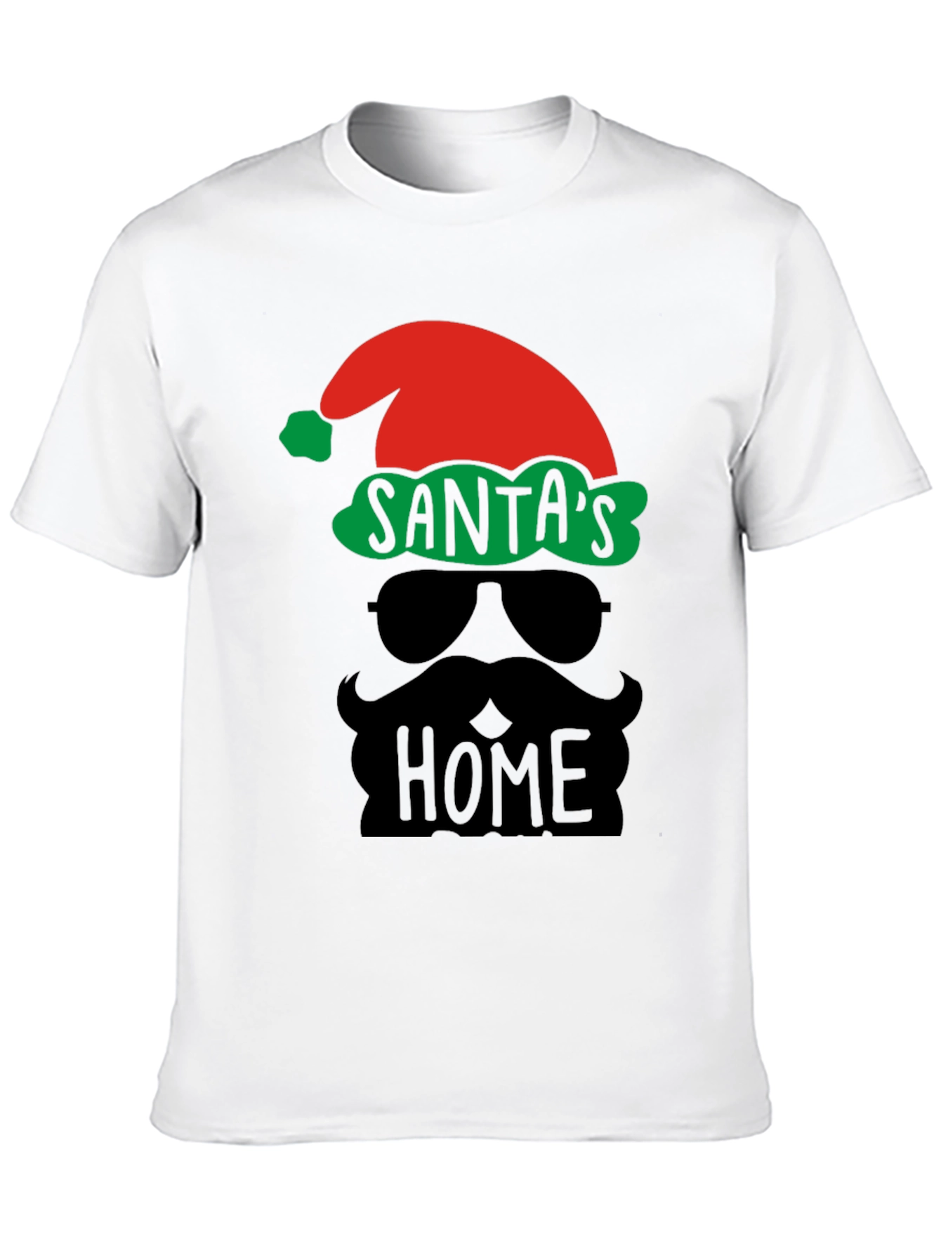 Santas Home Graphic Tee - Holiday Festive Style