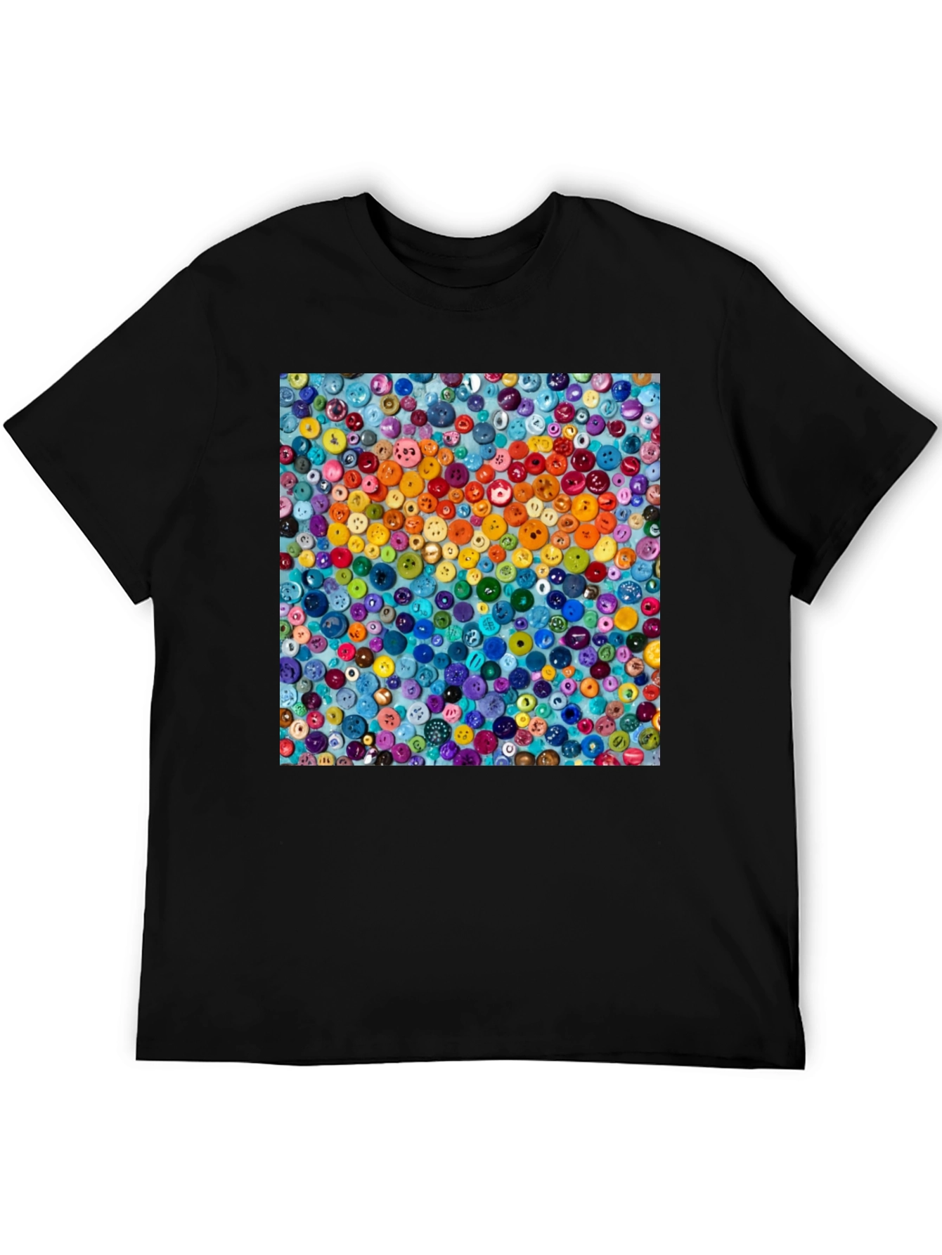 Colorful Button Art T-Shirt