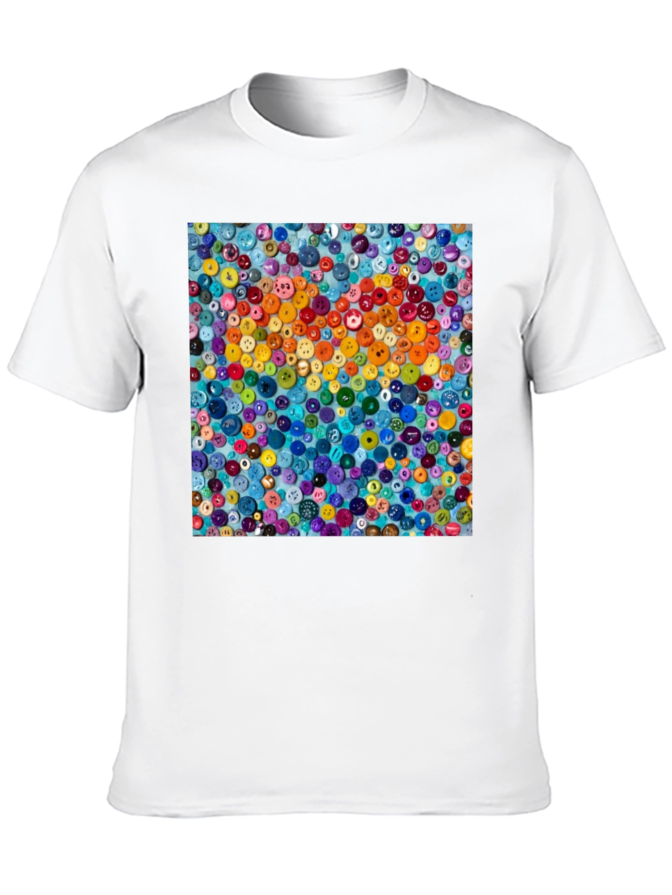 Colorful Button Art T-Shirt