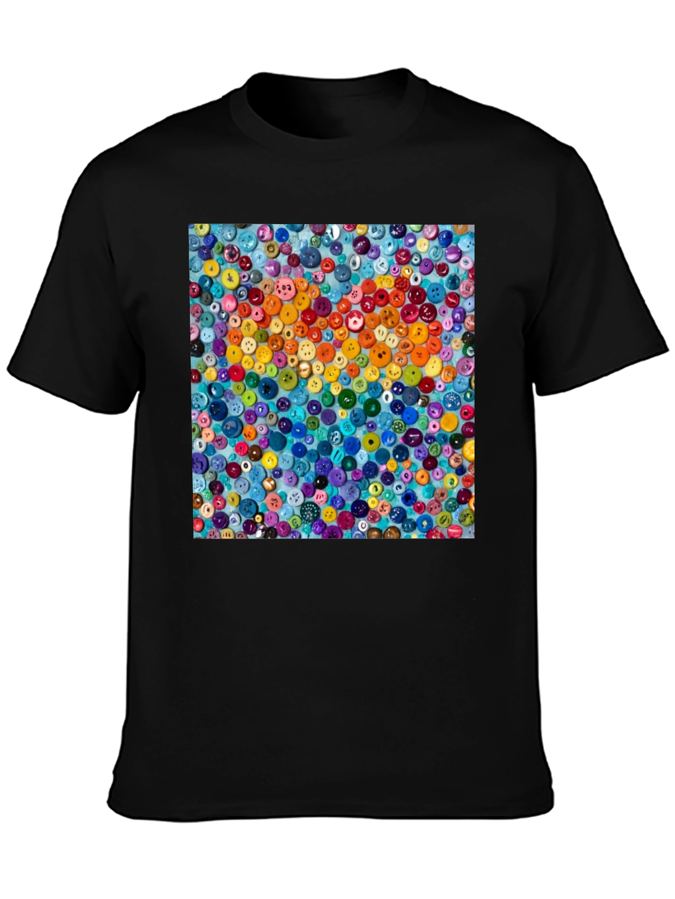 Colorful Button Art T-Shirt