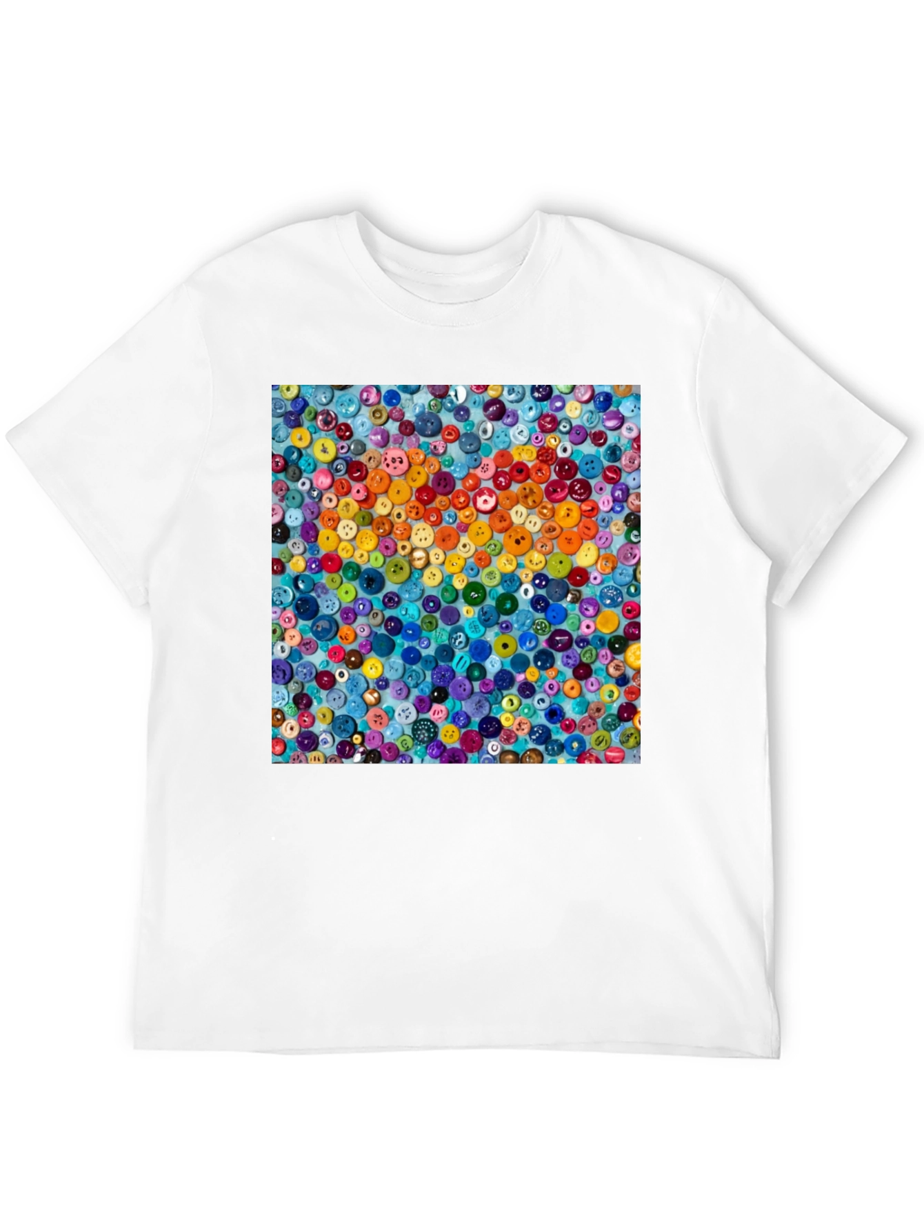 Colorful Button Art T-Shirt