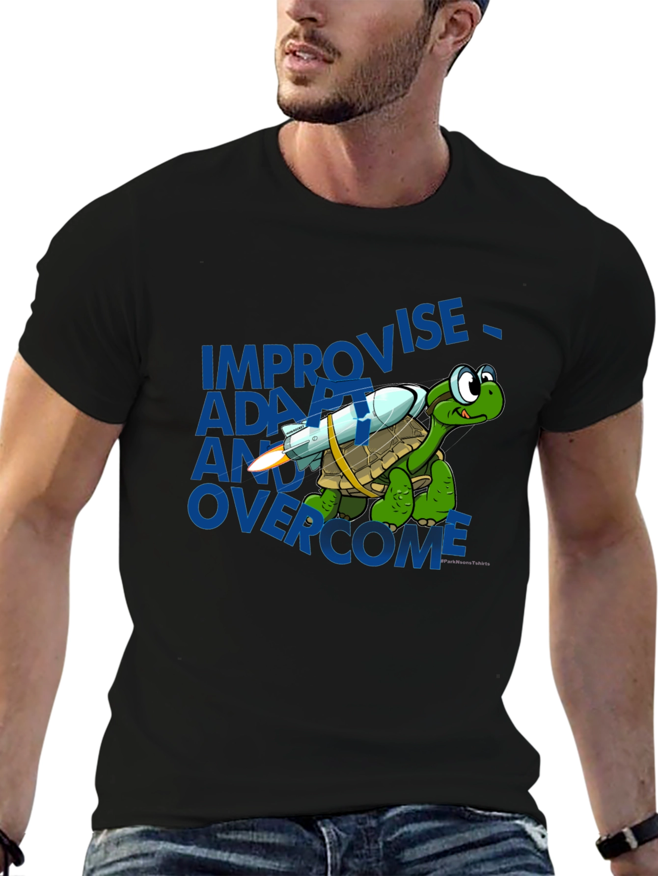Turtle Rocket T-Shirt - Adapt Improvise Overcome