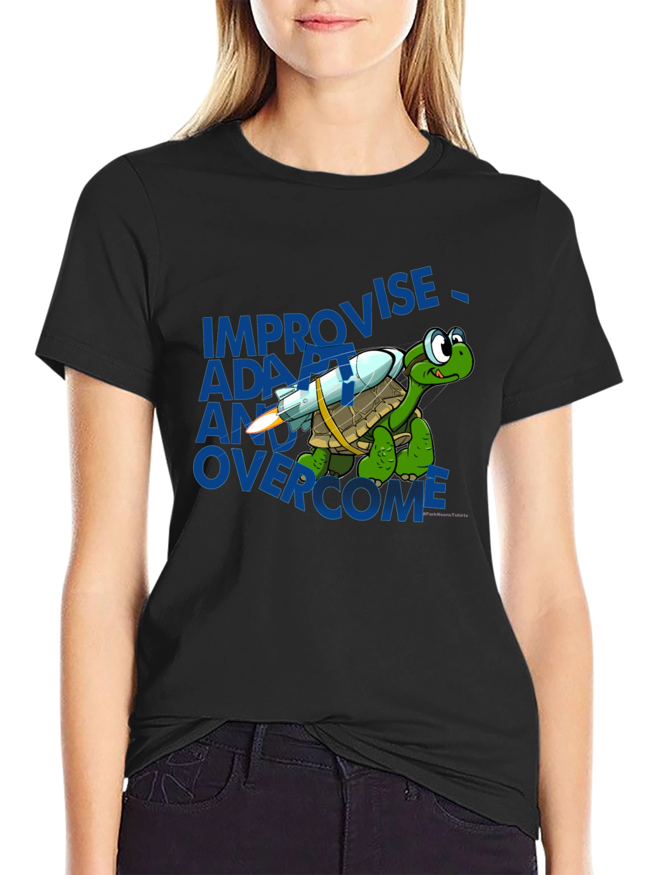Turtle Rocket T-Shirt - Adapt Improvise Overcome
