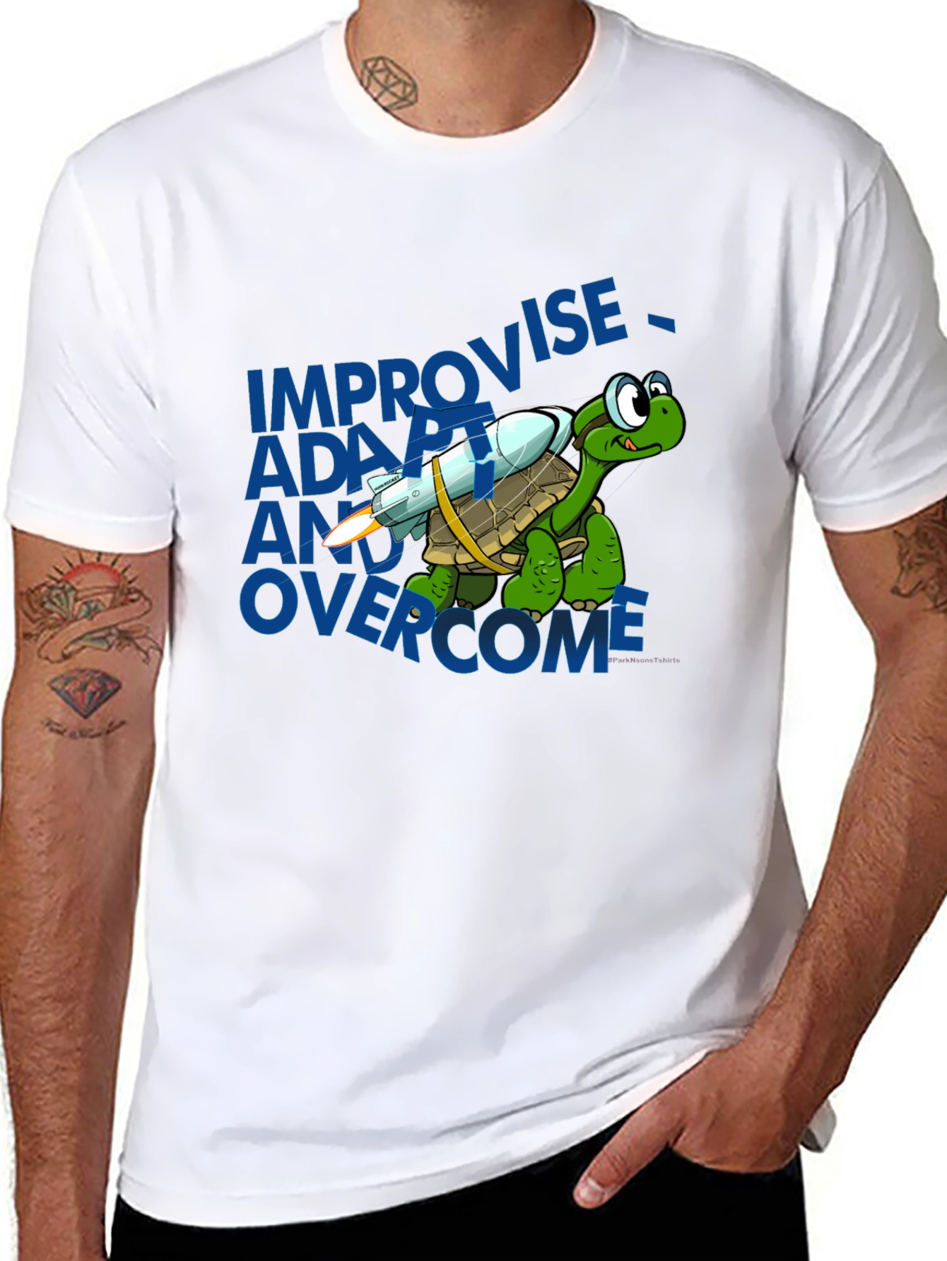Turtle Rocket T-Shirt - Adapt Improvise Overcome
