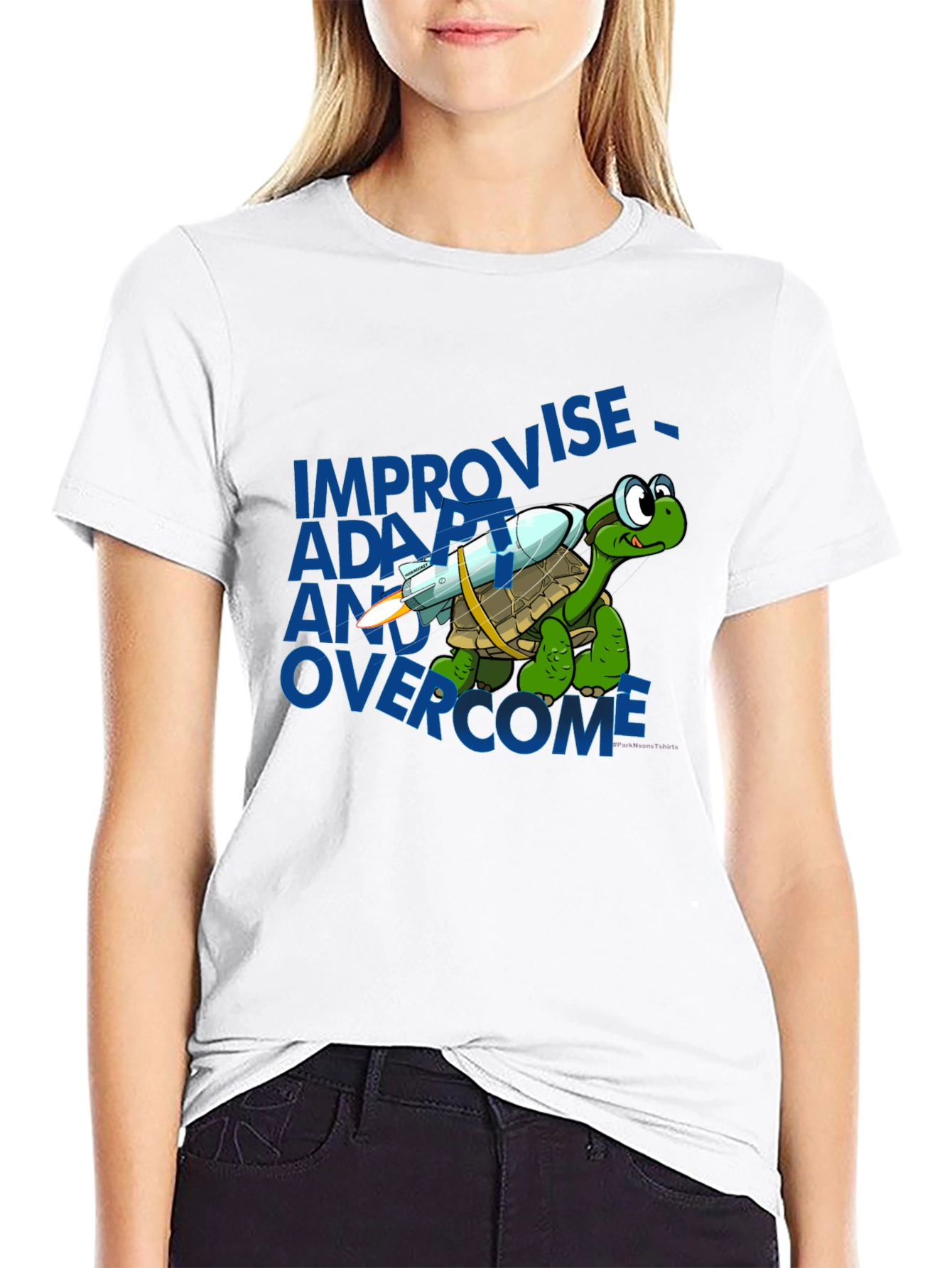 Turtle Rocket T-Shirt - Adapt Improvise Overcome