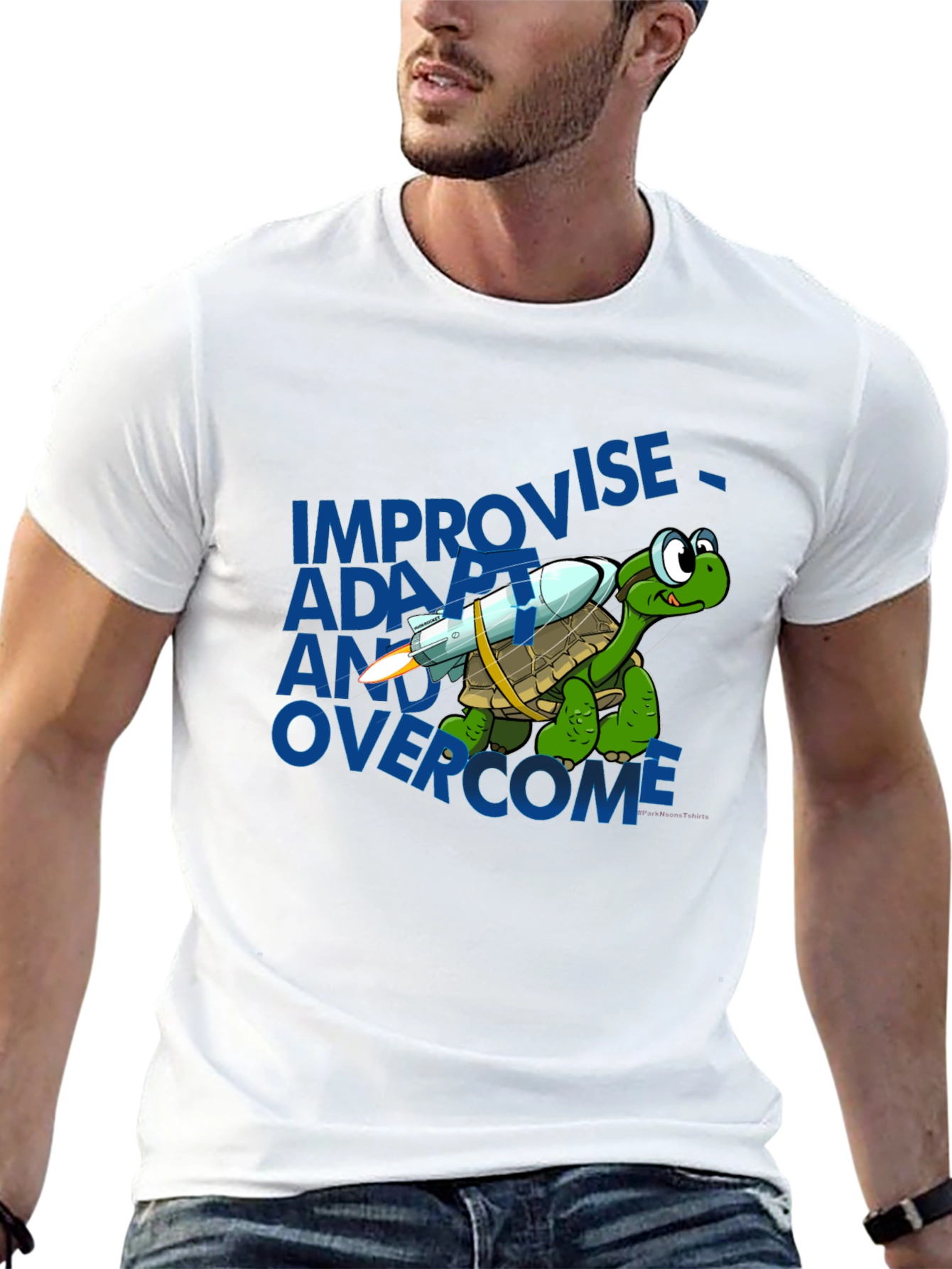 Turtle Rocket T-Shirt - Adapt Improvise Overcome
