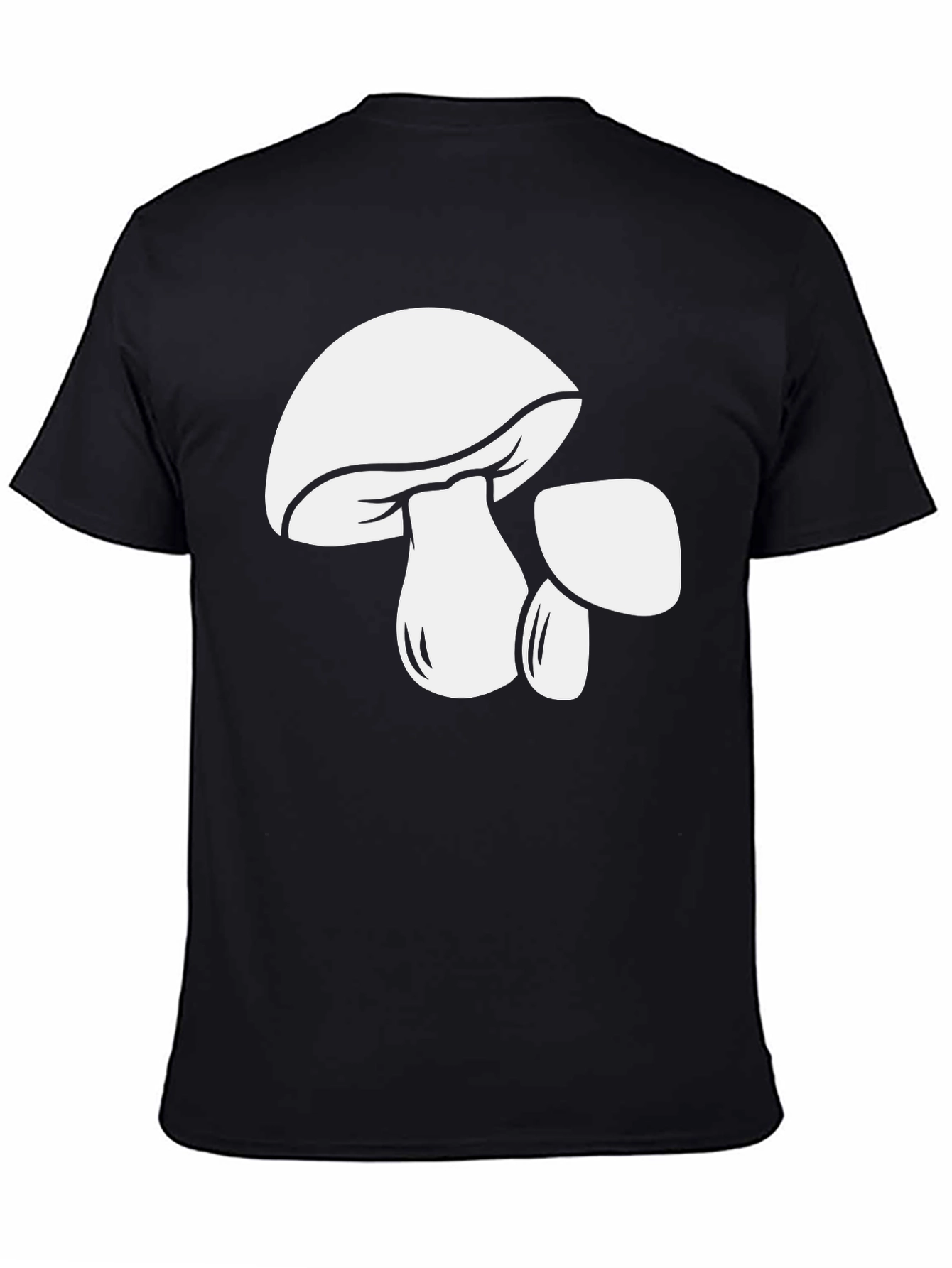 Mushroom Graphic Tee - Bold Black Cotton T-Shirt