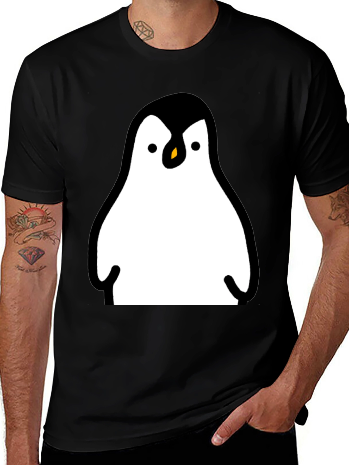Penguin Graphic Print T-Shirt - Mens Casual Tee