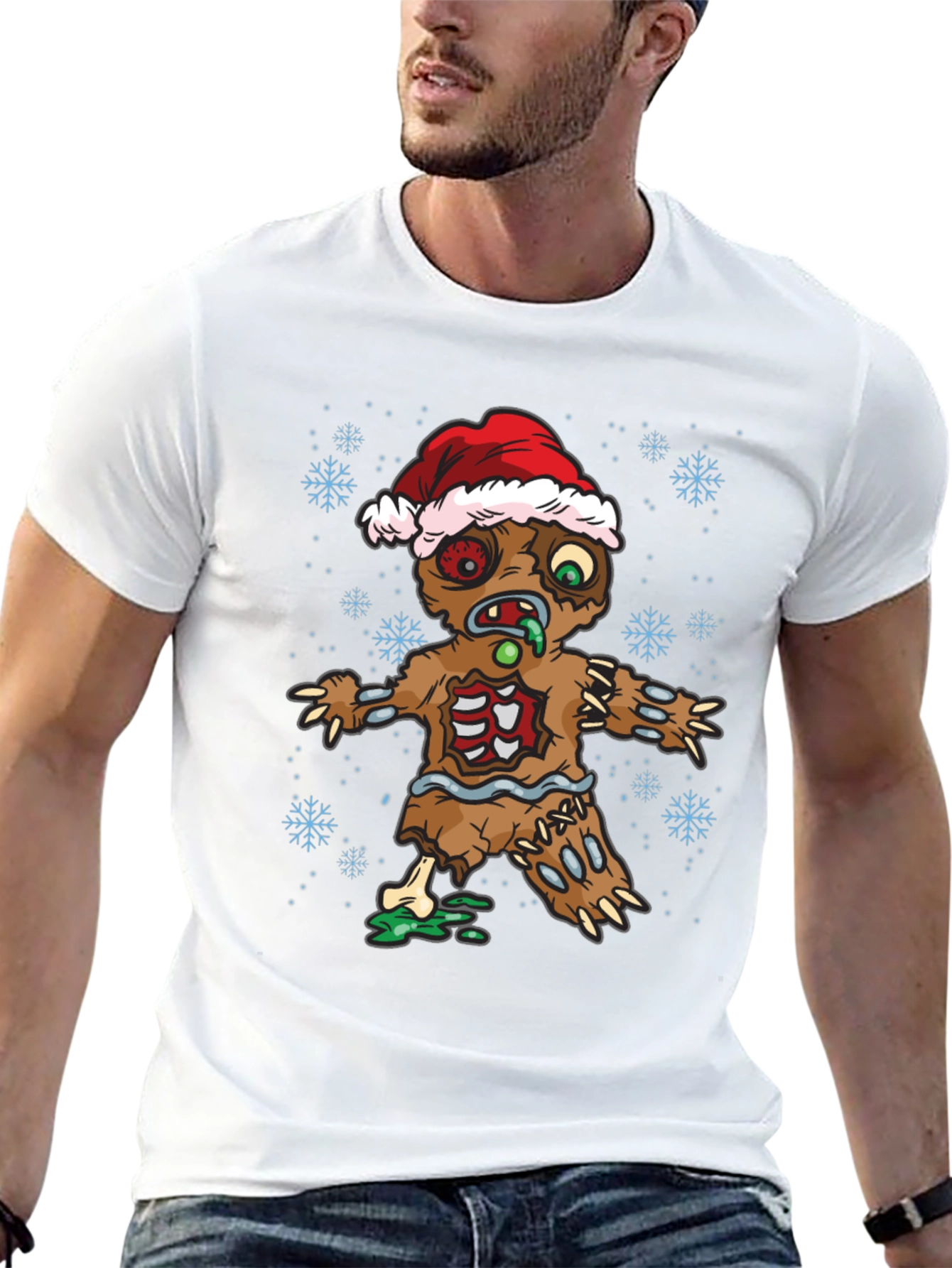 Zombie Gingerbread Man Holiday T-Shirt