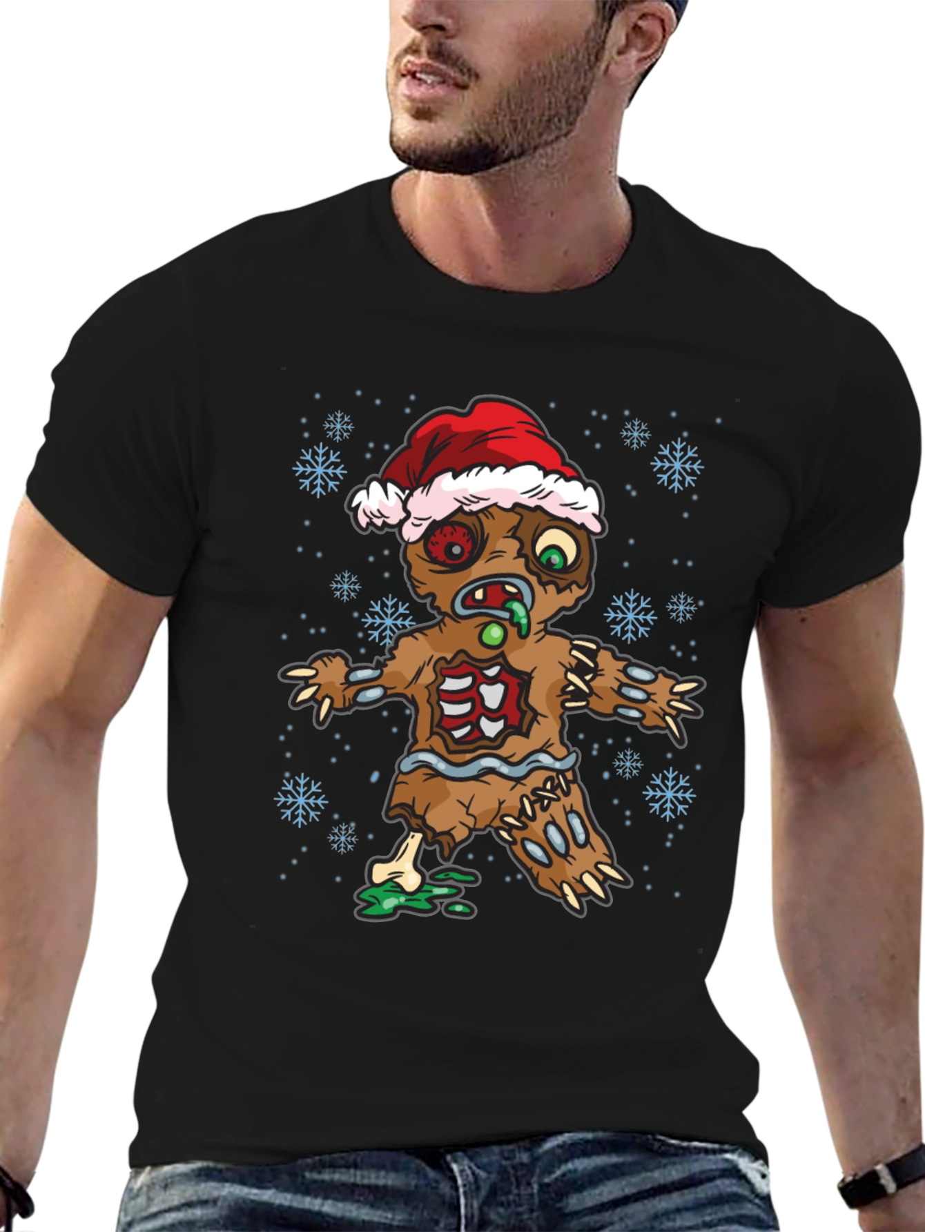 Zombie Gingerbread Man Holiday T-Shirt
