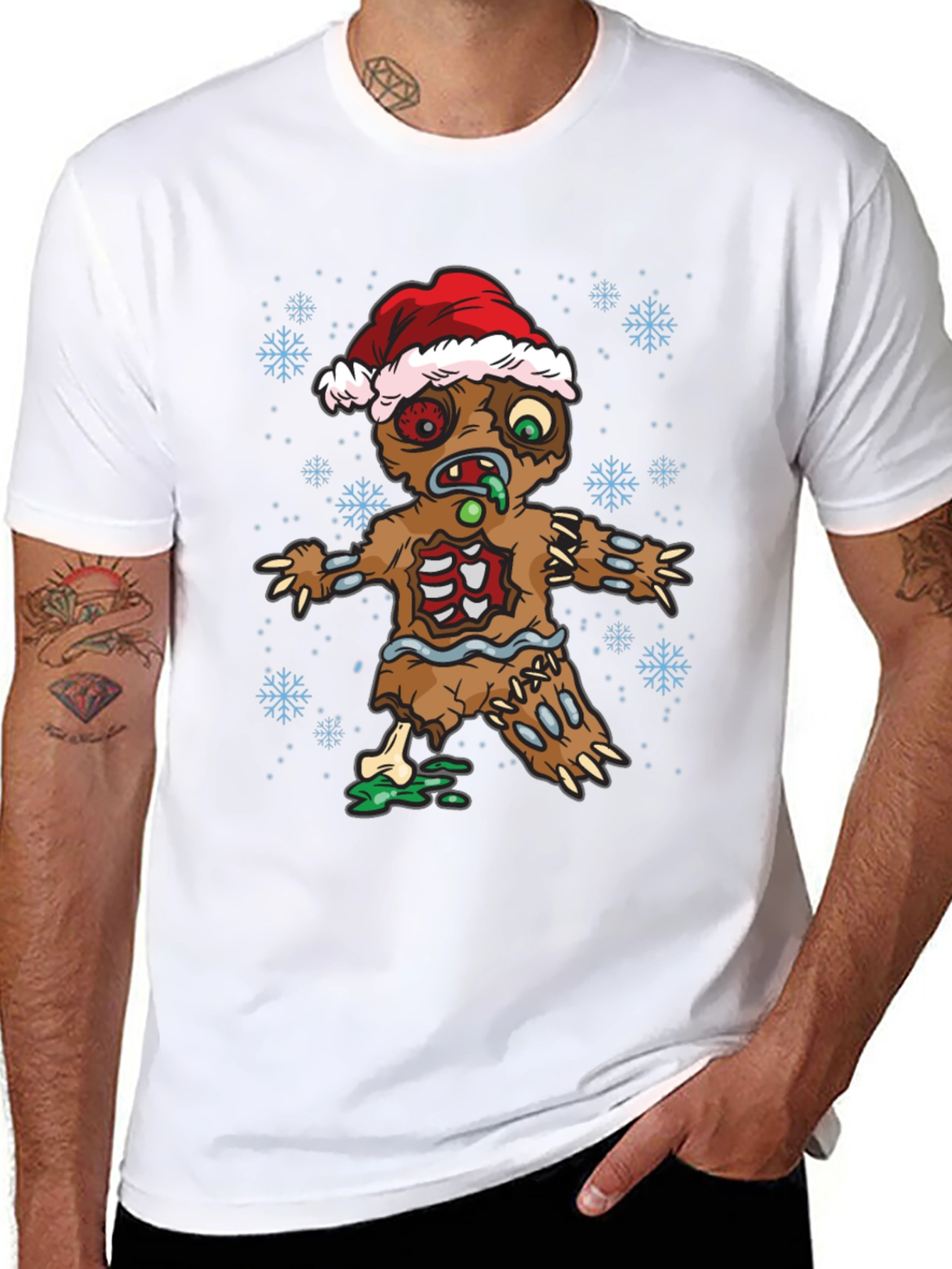 Zombie Gingerbread Man Holiday T-Shirt