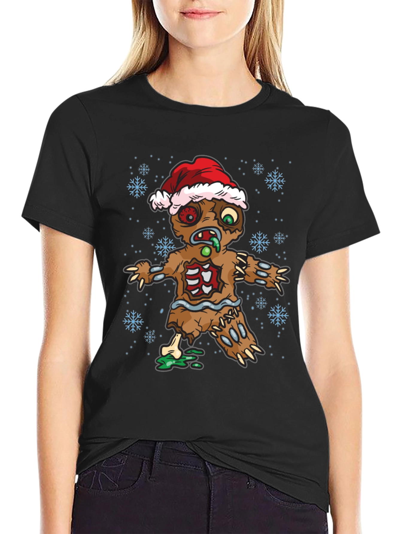 Zombie Gingerbread Man Holiday T-Shirt