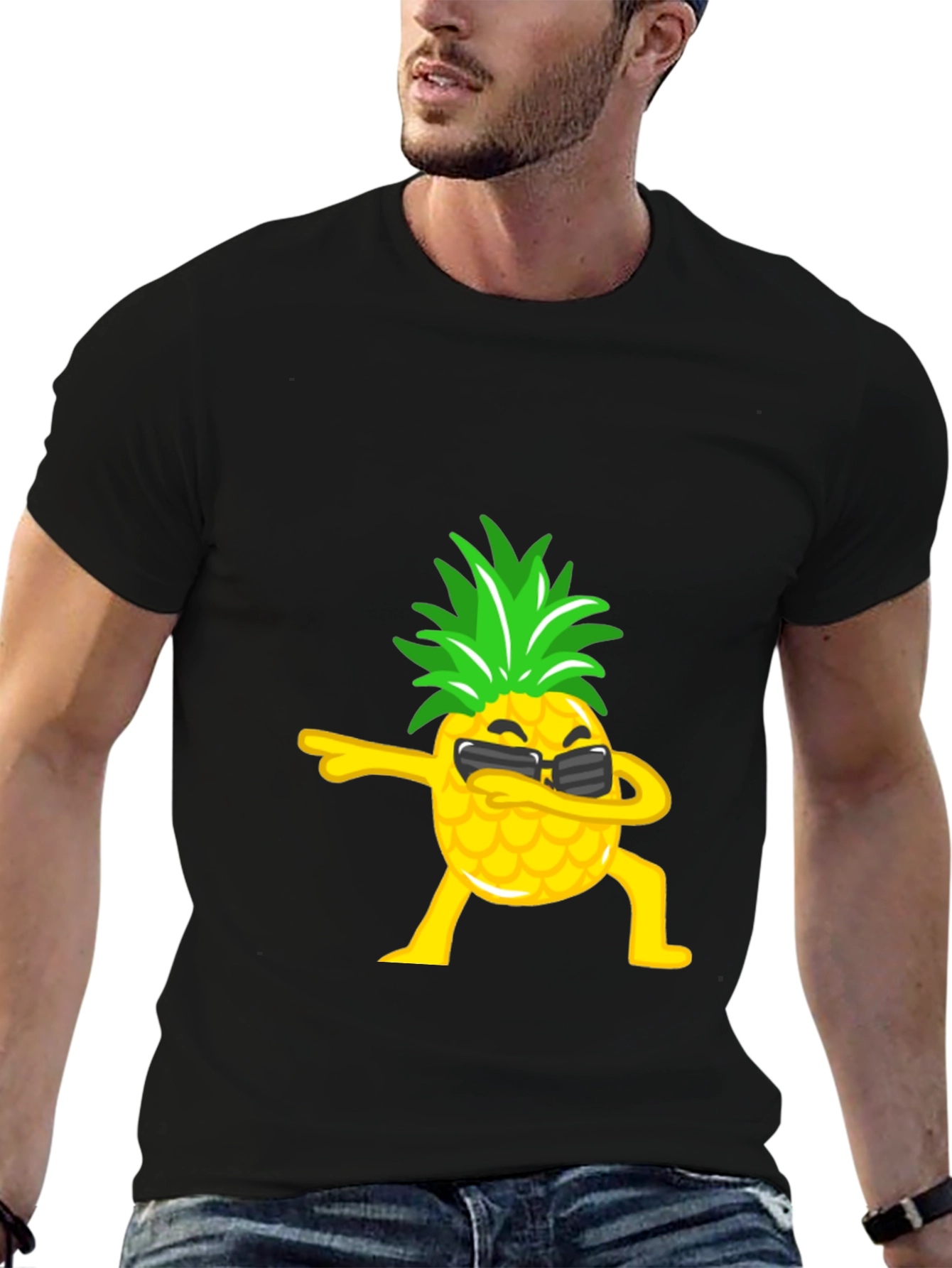 Dabbing Pineapple Graphic Tee - Black T-Shirt