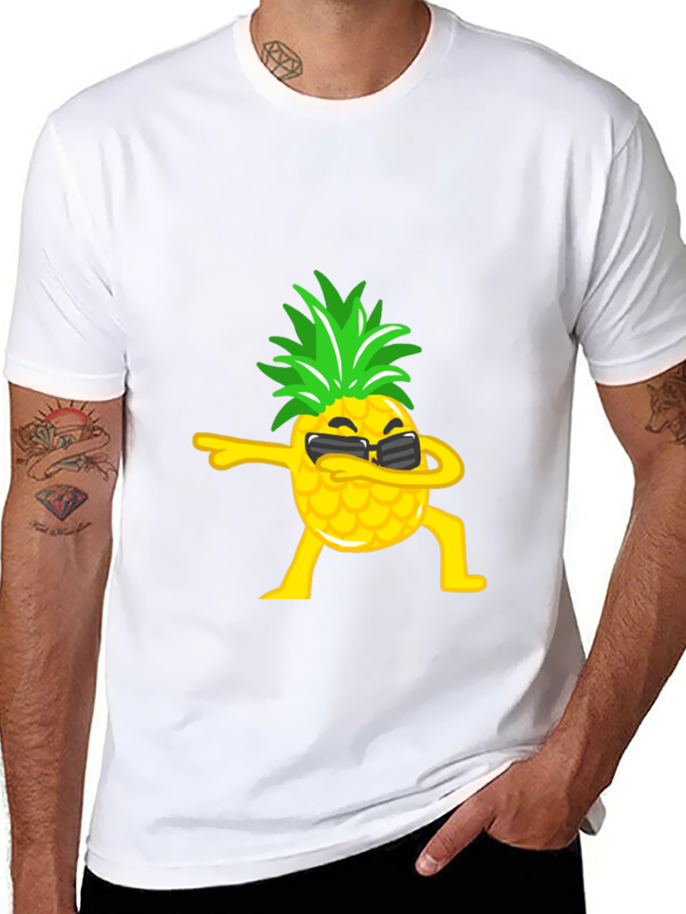 Dabbing Pineapple Graphic Tee - Black T-Shirt