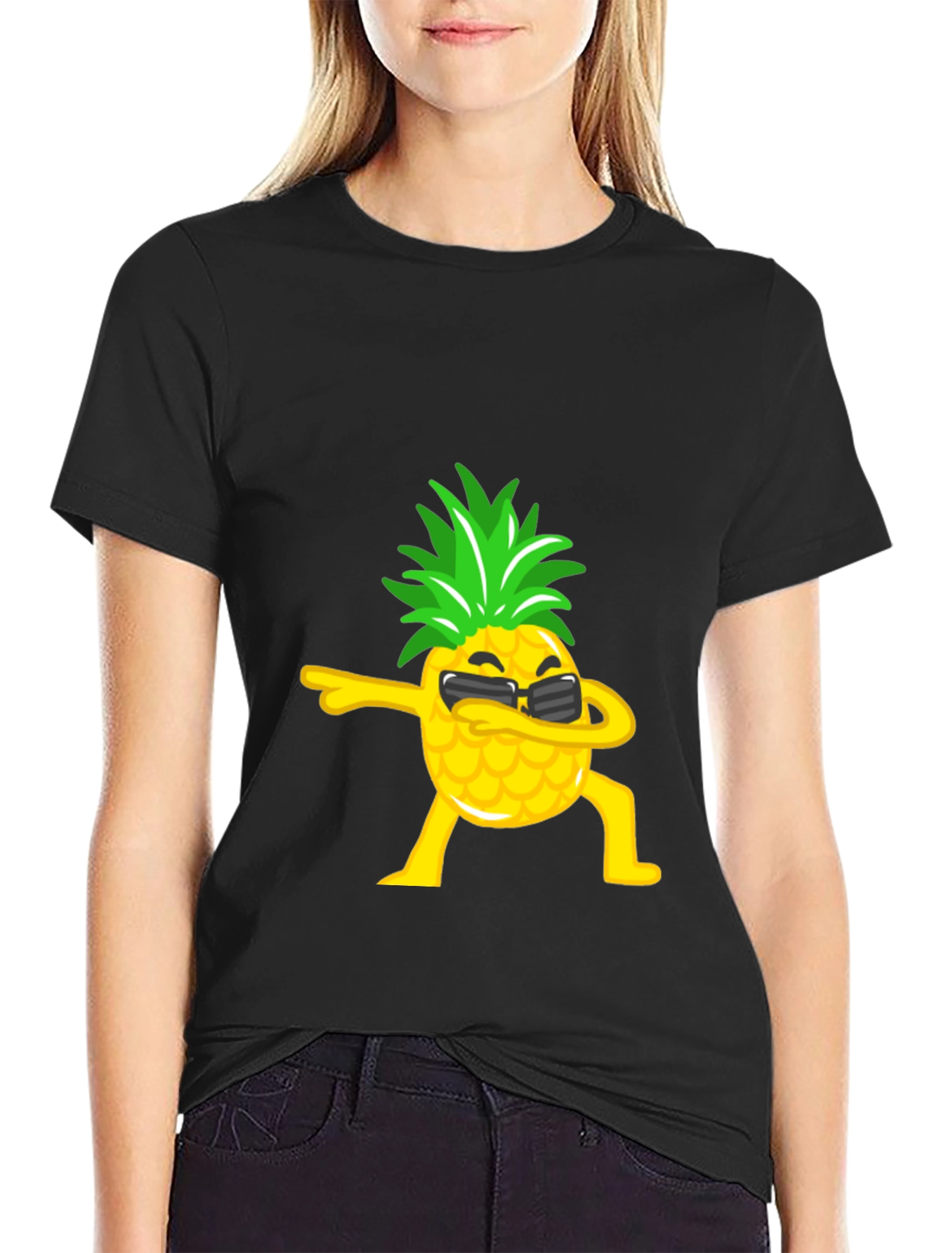 Dabbing Pineapple Graphic Tee - Black T-Shirt
