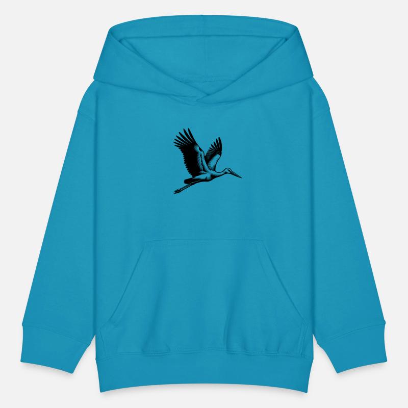 Elegant Flying Stork Bird